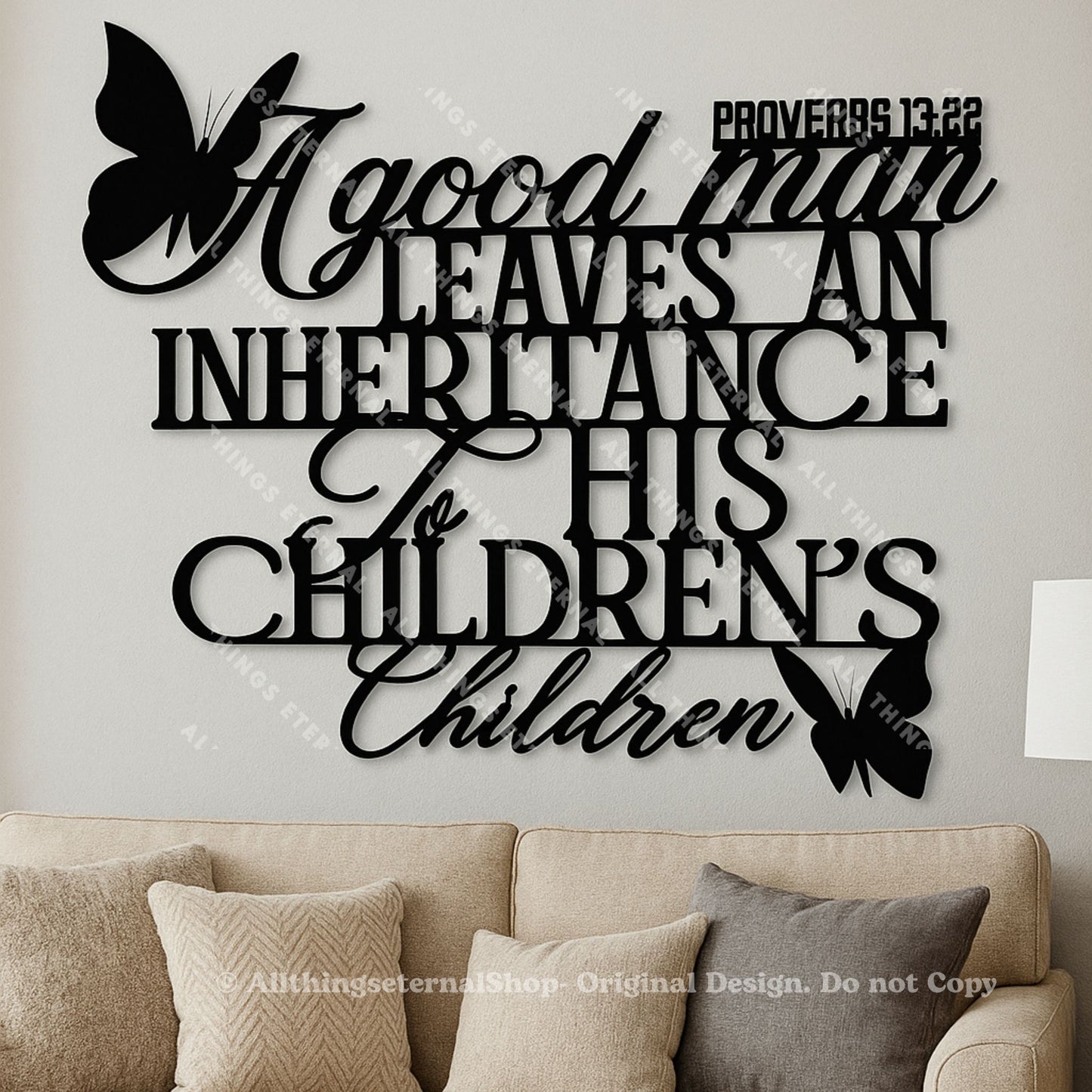 Proverbs 13:22 Metal Wall Art – Inspirational Christian Home Decor