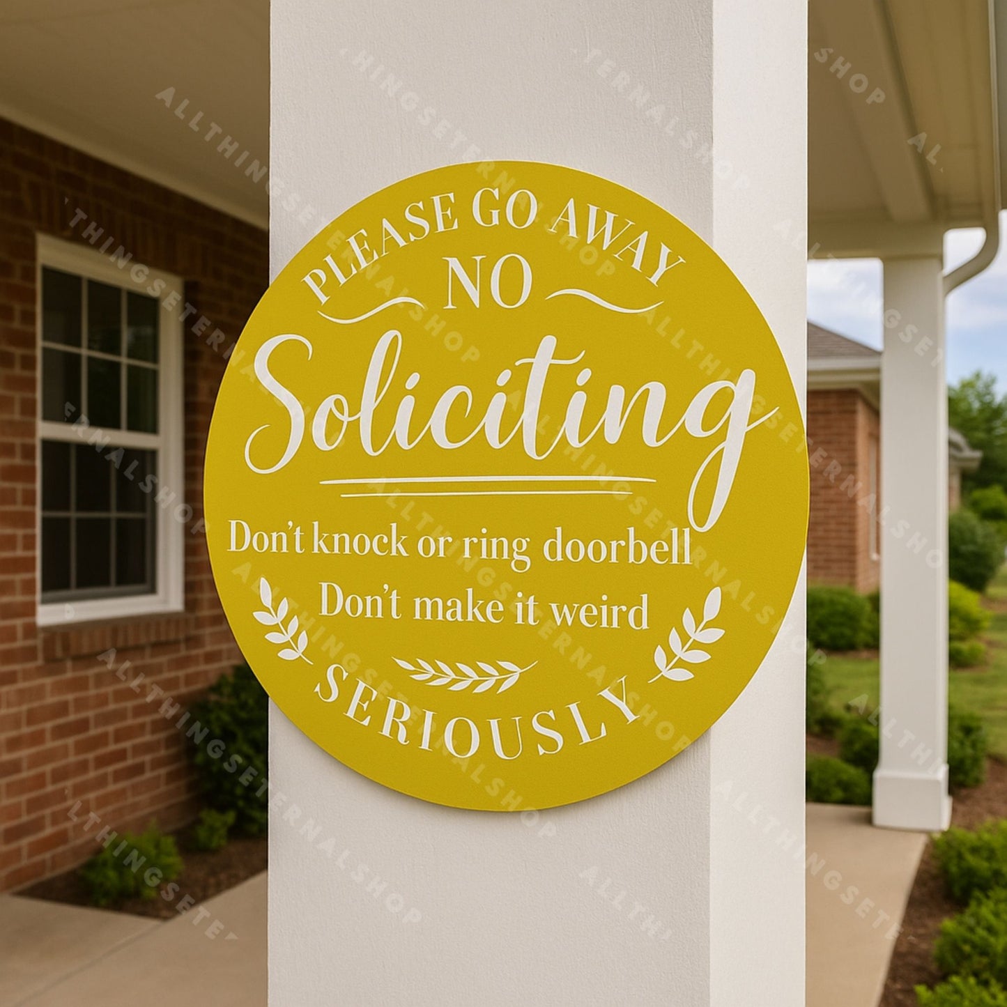 No Soliciting Metal Yard Sign – Modern Private Property Outdoor Decor