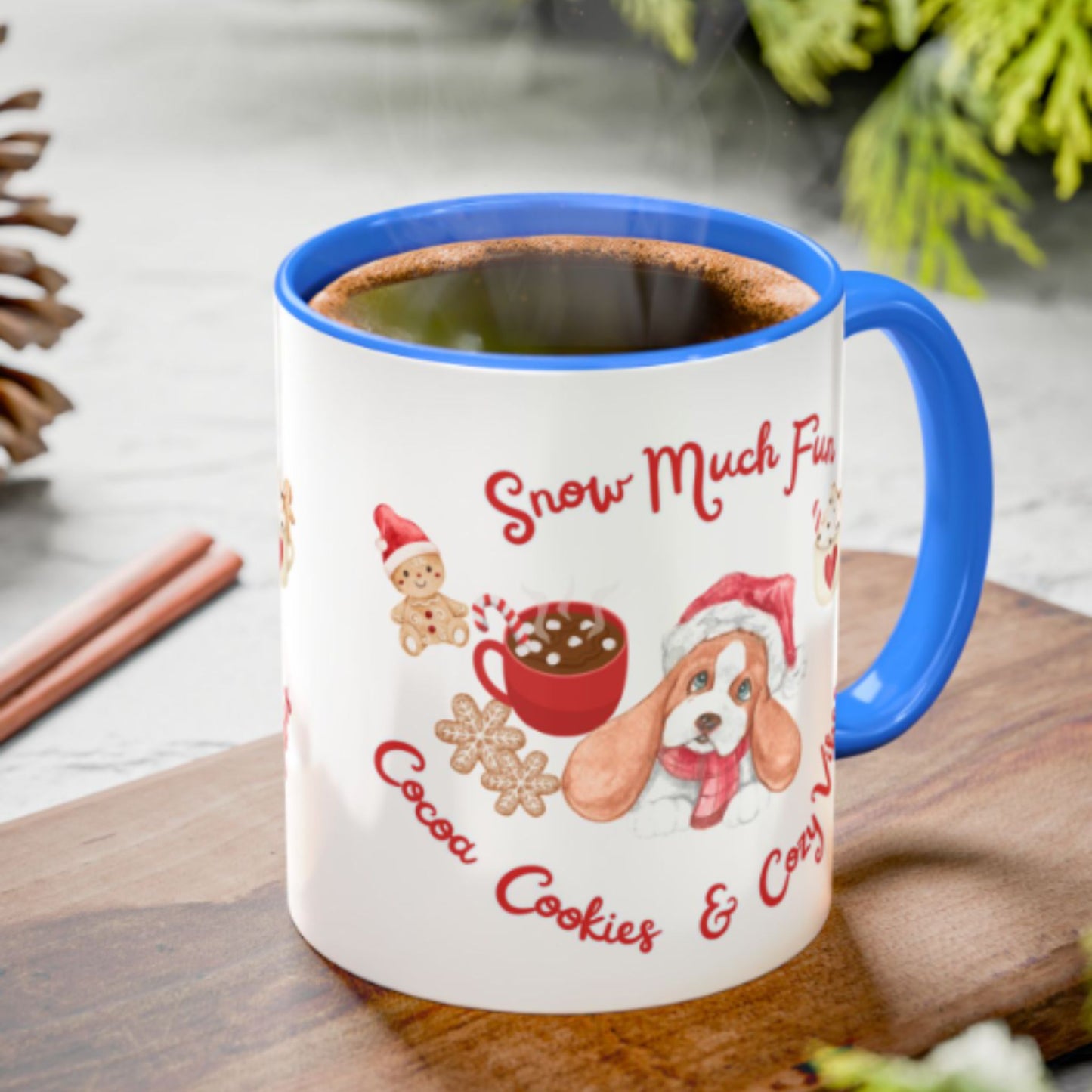 Snow Much Fun Holiday Mug | Festive Two-Tone Christmas Coffee Cup