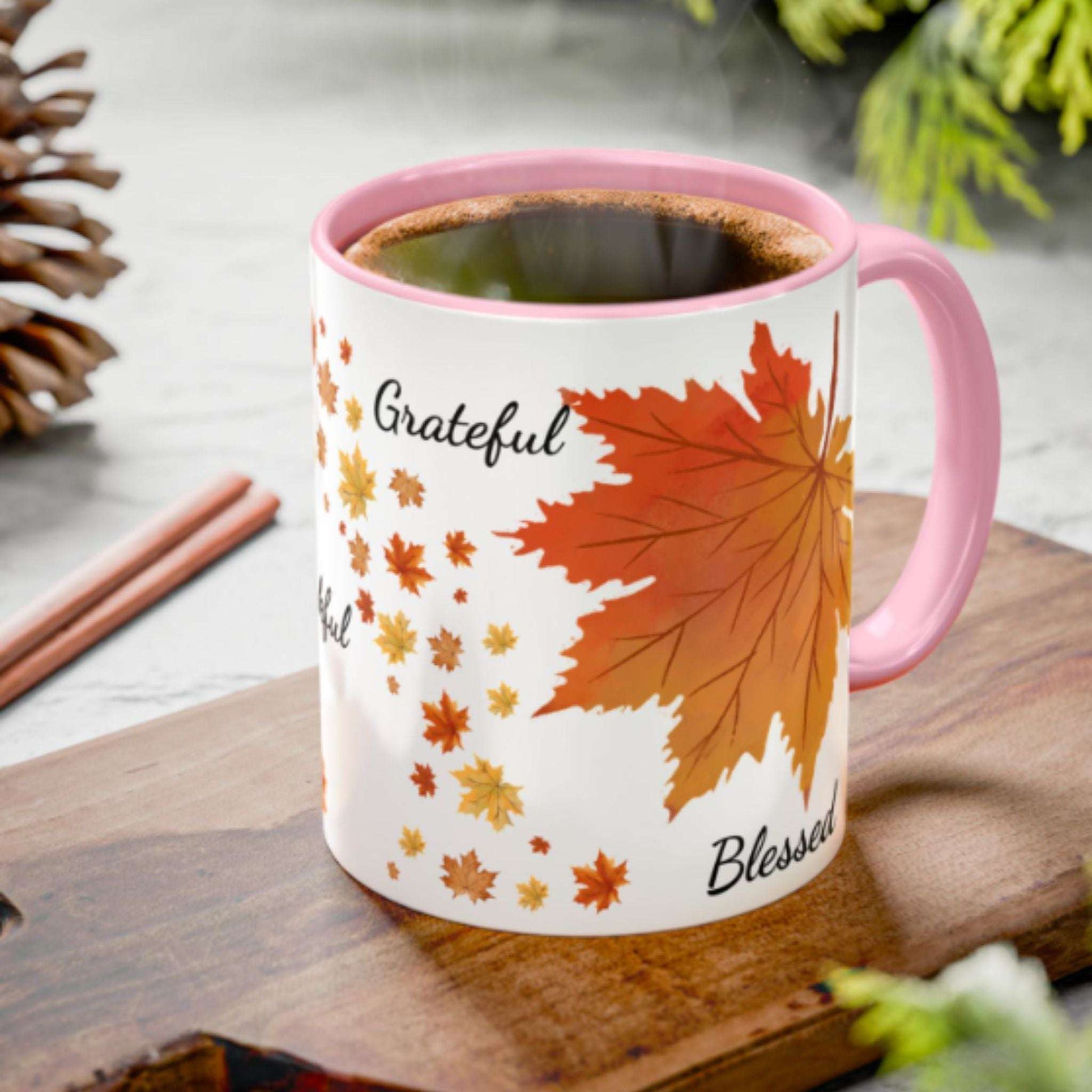 Cozy Fall Leaves Mug – Thanksgiving Coffee Cup 11oz Autumn Drinkware