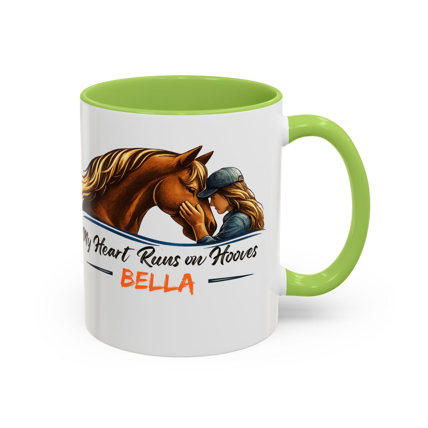 Personalized Two-Tone Horse Coffee Mug – My Heart Runs on Hooves