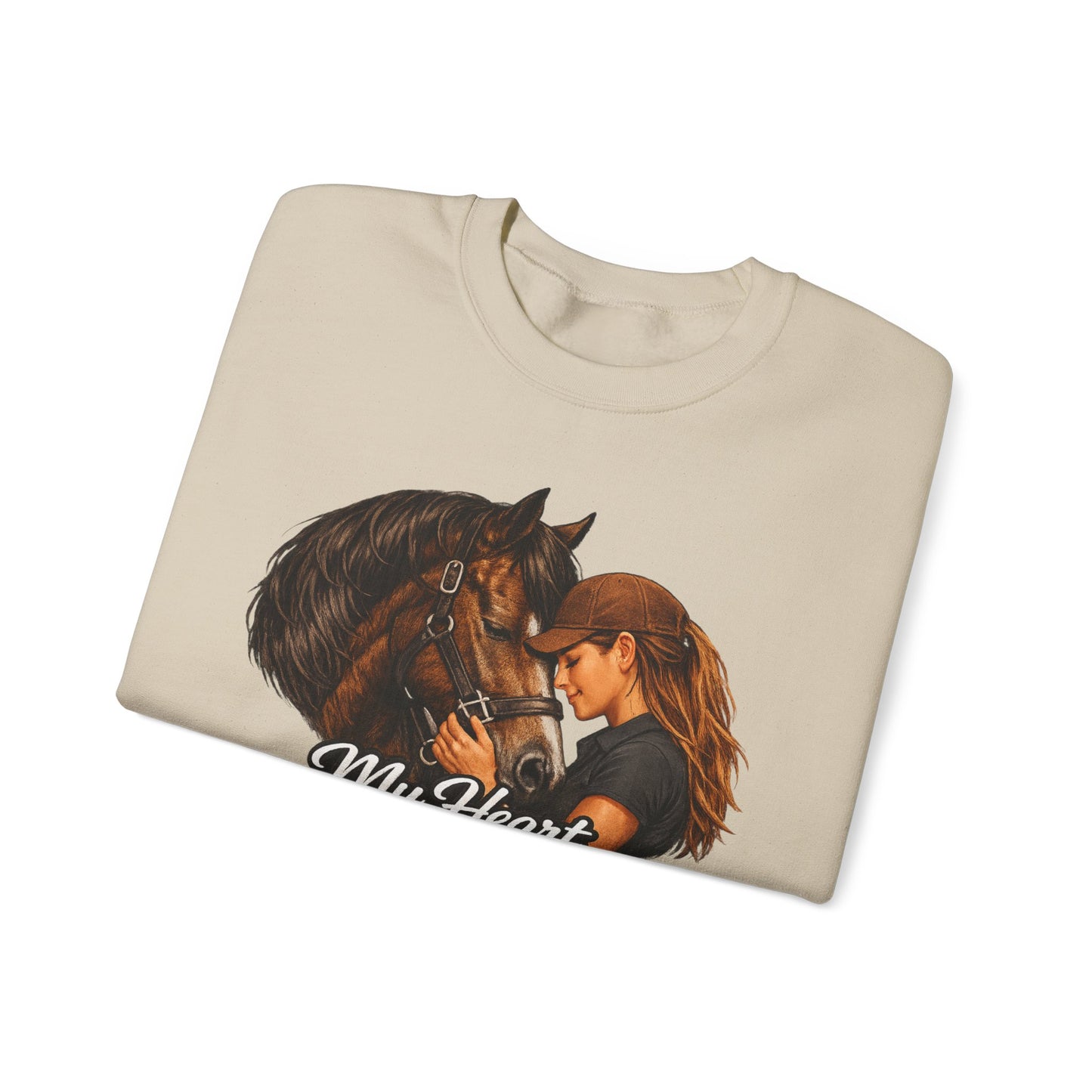 My Heart Horse Personalized Crewneck Sweatshirt for Women