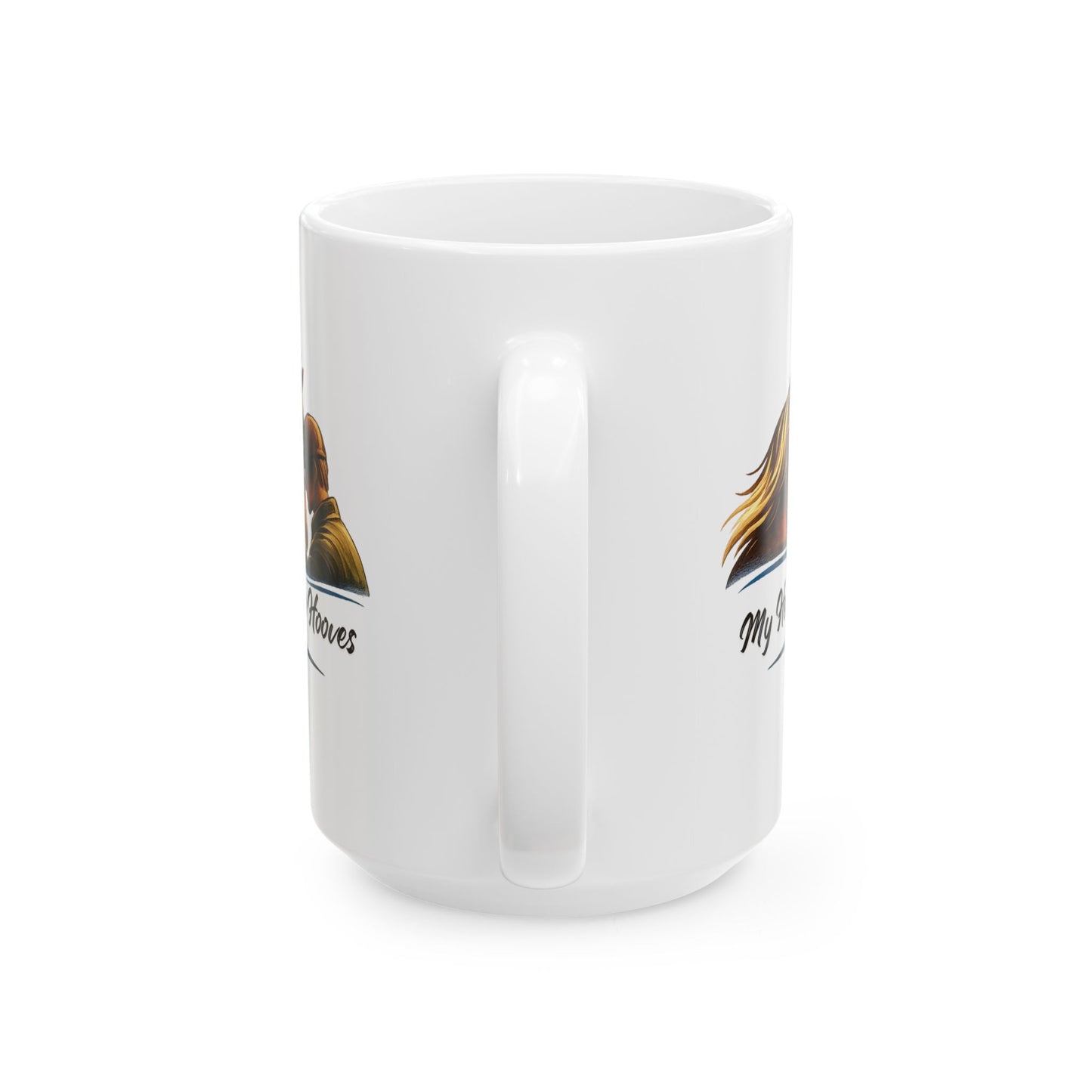 Personalized Horse Mug – My Heart Runs on Hooves Ceramic Coffee Cup