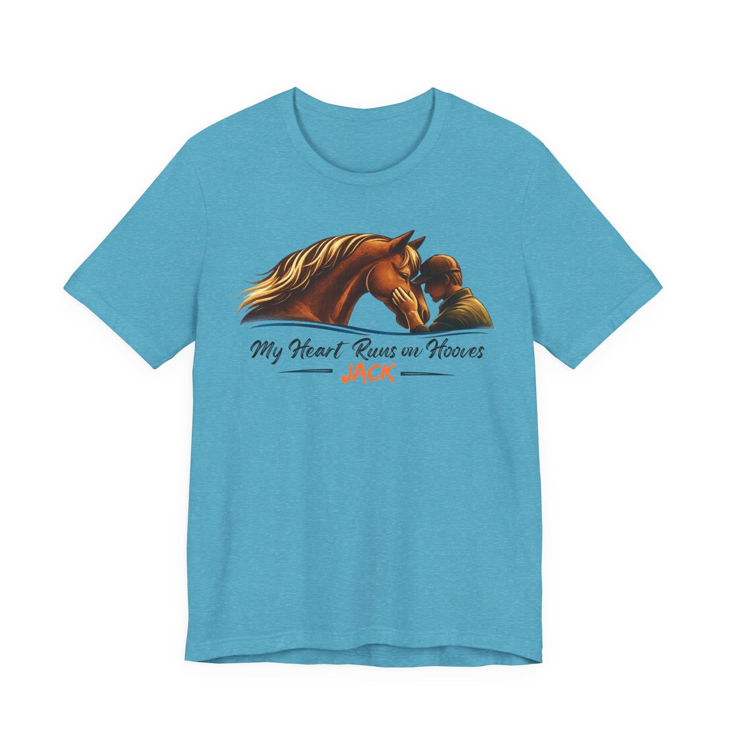 My Heart Runs on Hooves Personalized with Name Horse Lover T-Shirt
