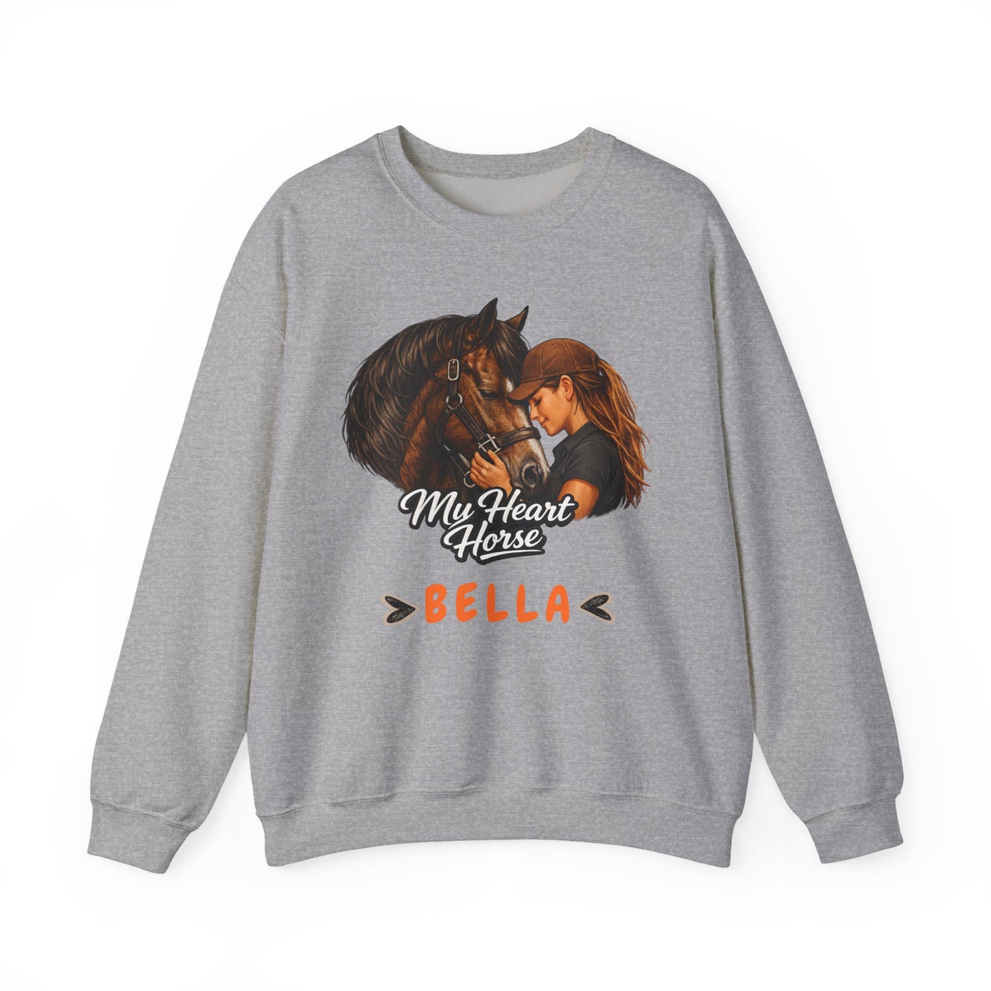 My Heart Horse Personalized Crewneck Sweatshirt for Women