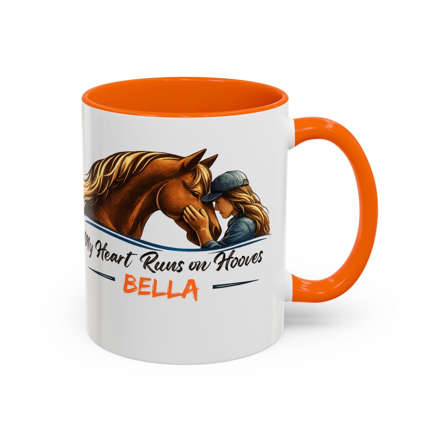 Personalized Two-Tone Horse Coffee Mug – My Heart Runs on Hooves