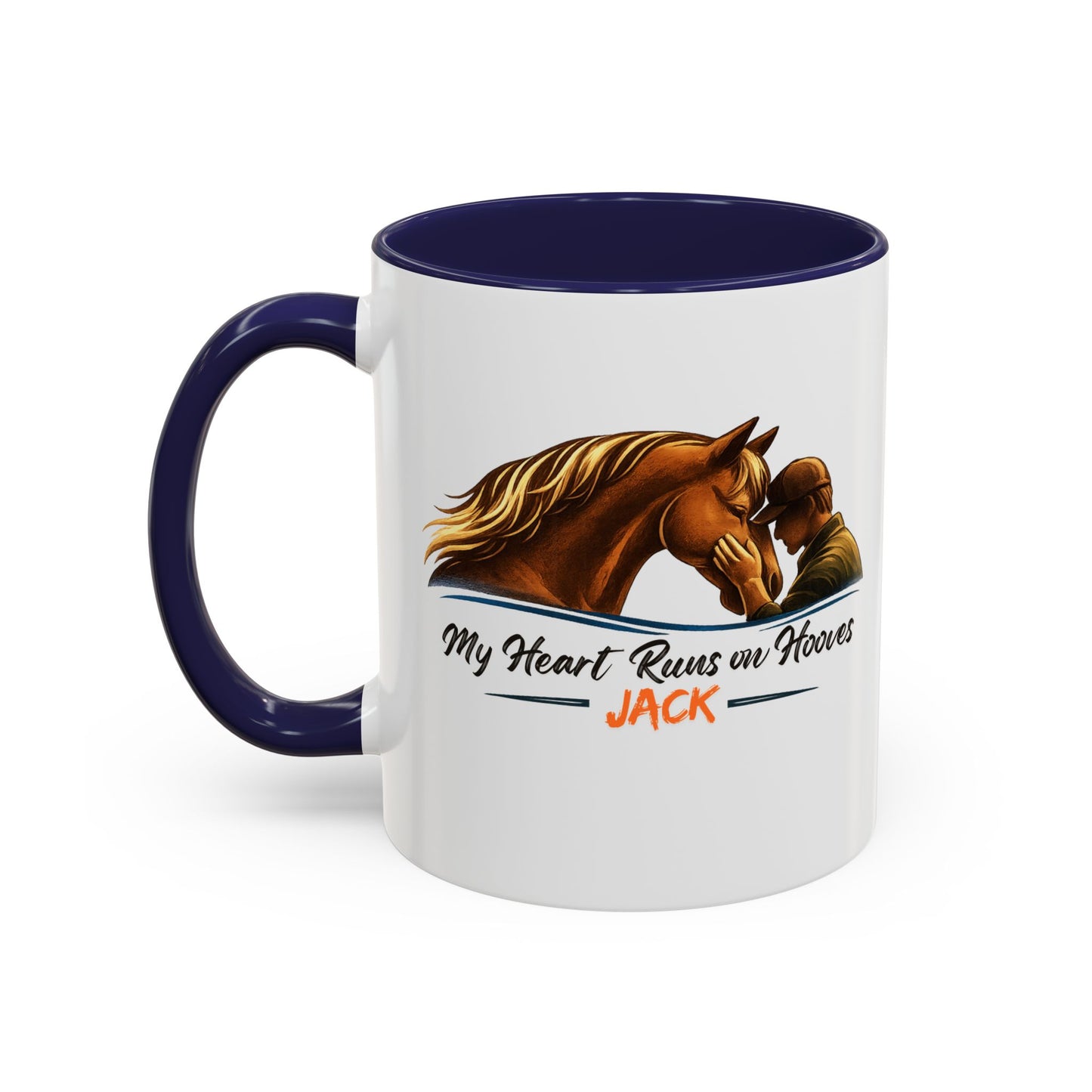 My Heart Runs on Hooves Horse Coffee Mug — Personalized Equestrian Accent Mug