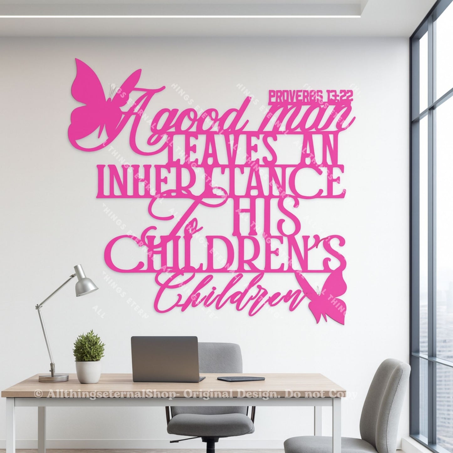 Proverbs 13:22 Metal Wall Art – Inspirational Christian Home Decor