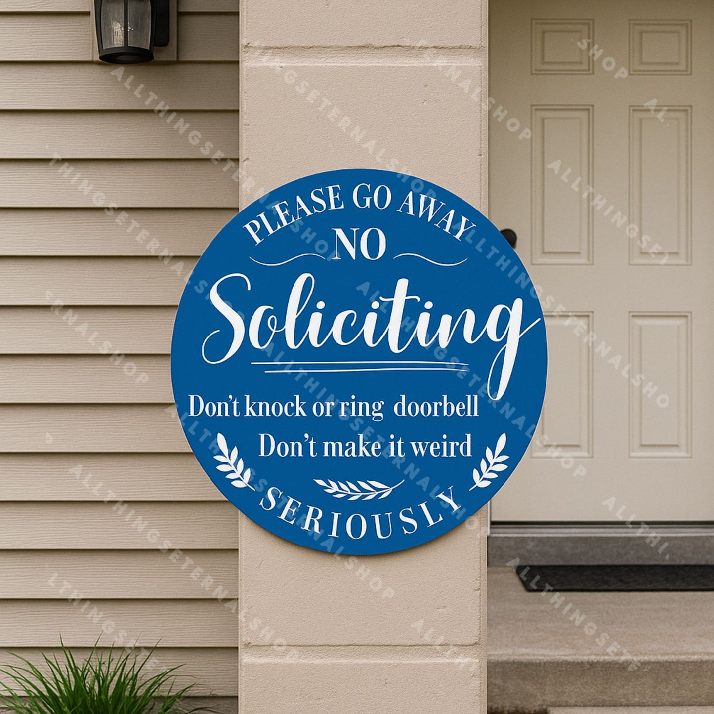 No Soliciting Metal Yard Sign – Modern Private Property Outdoor Decor