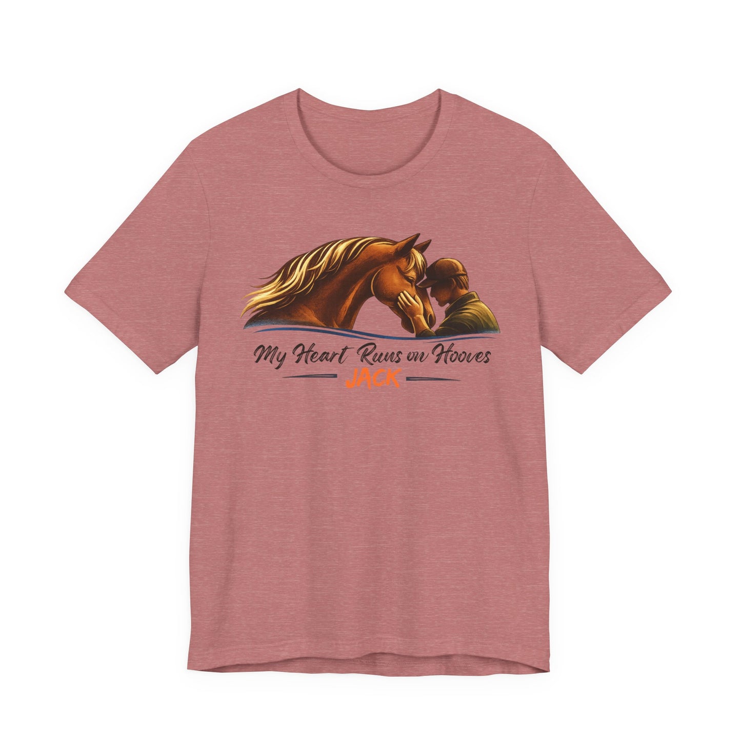 My Heart Runs on Hooves Personalized with Name Horse Lover T-Shirt