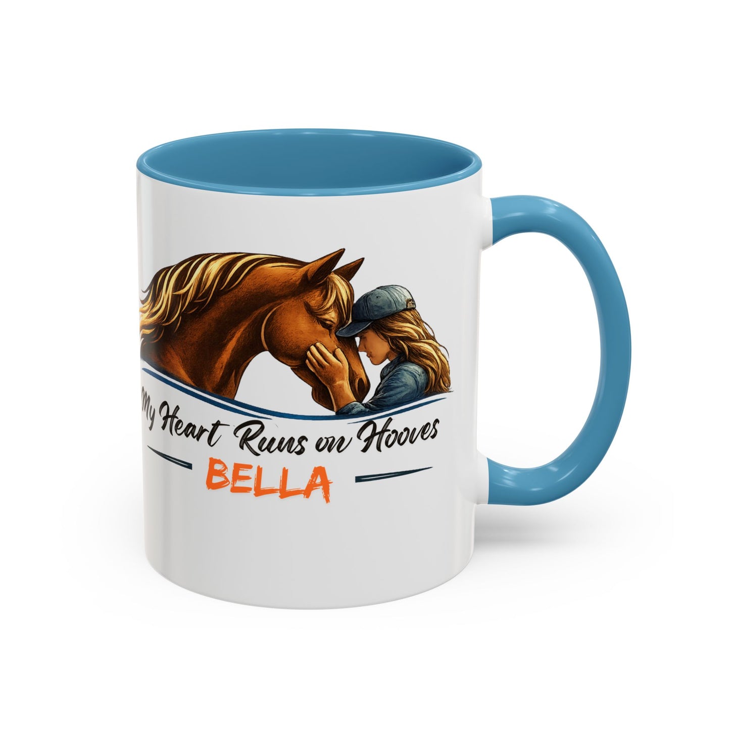 Personalized Two-Tone Horse Coffee Mug – My Heart Runs on Hooves