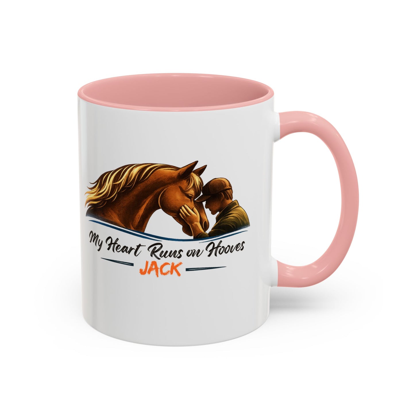 My Heart Runs on Hooves Horse Coffee Mug — Personalized Equestrian Accent Mug