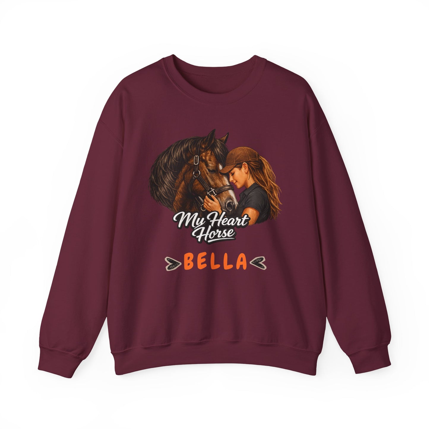My Heart Horse Personalized Crewneck Sweatshirt for Women