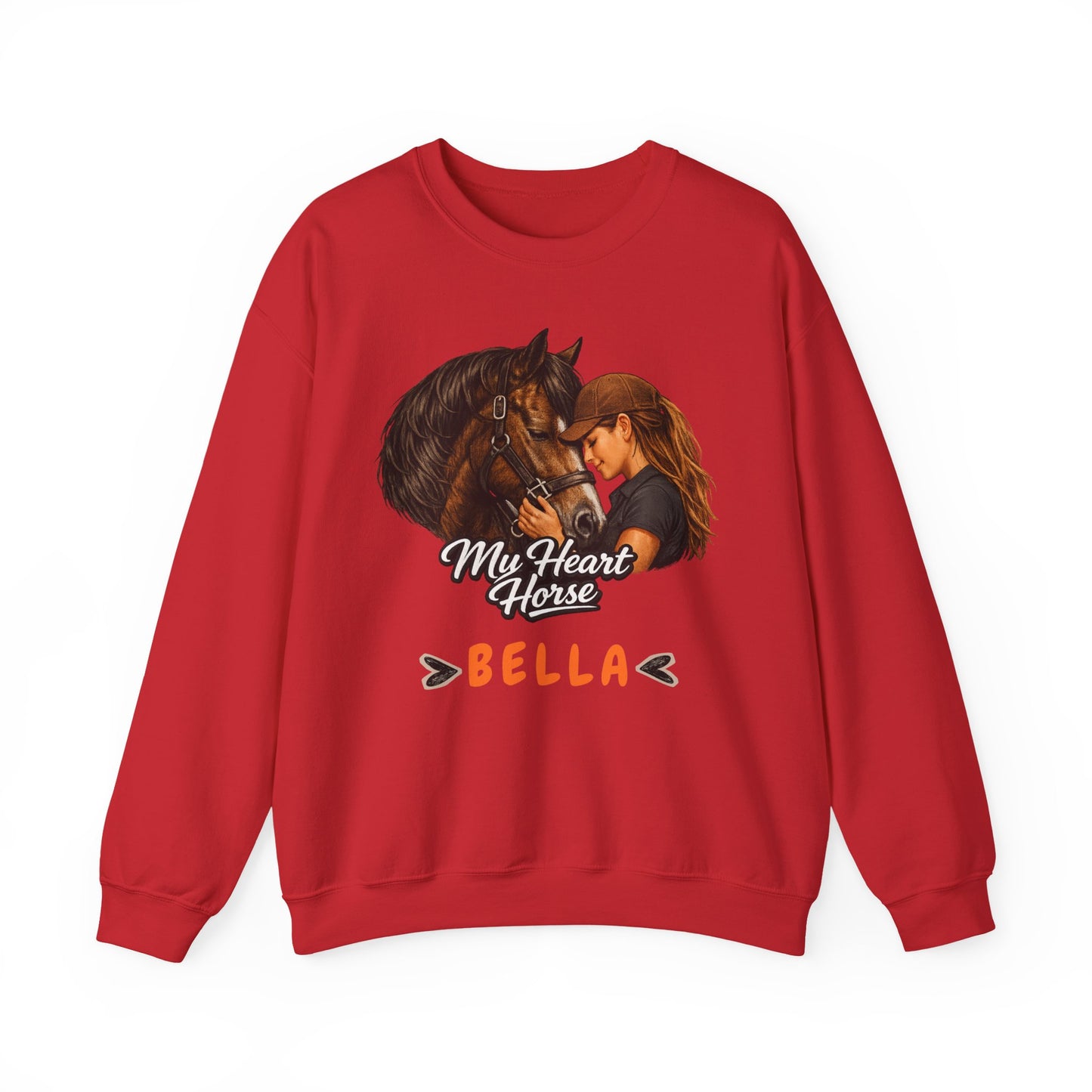 My Heart Horse Personalized Crewneck Sweatshirt for Women