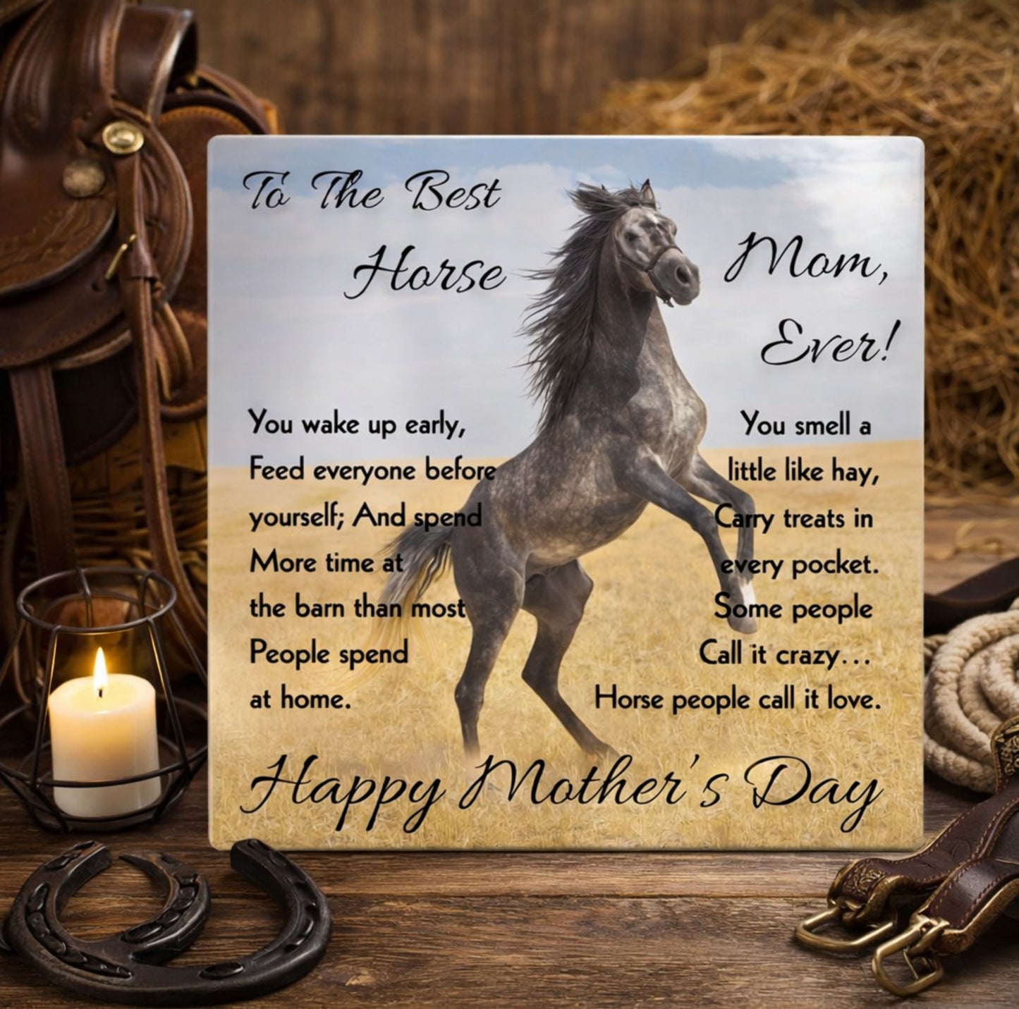 To The Best Horse Mom Ever Metal Art Print – Mother's Day Gift for Horse Lovers
