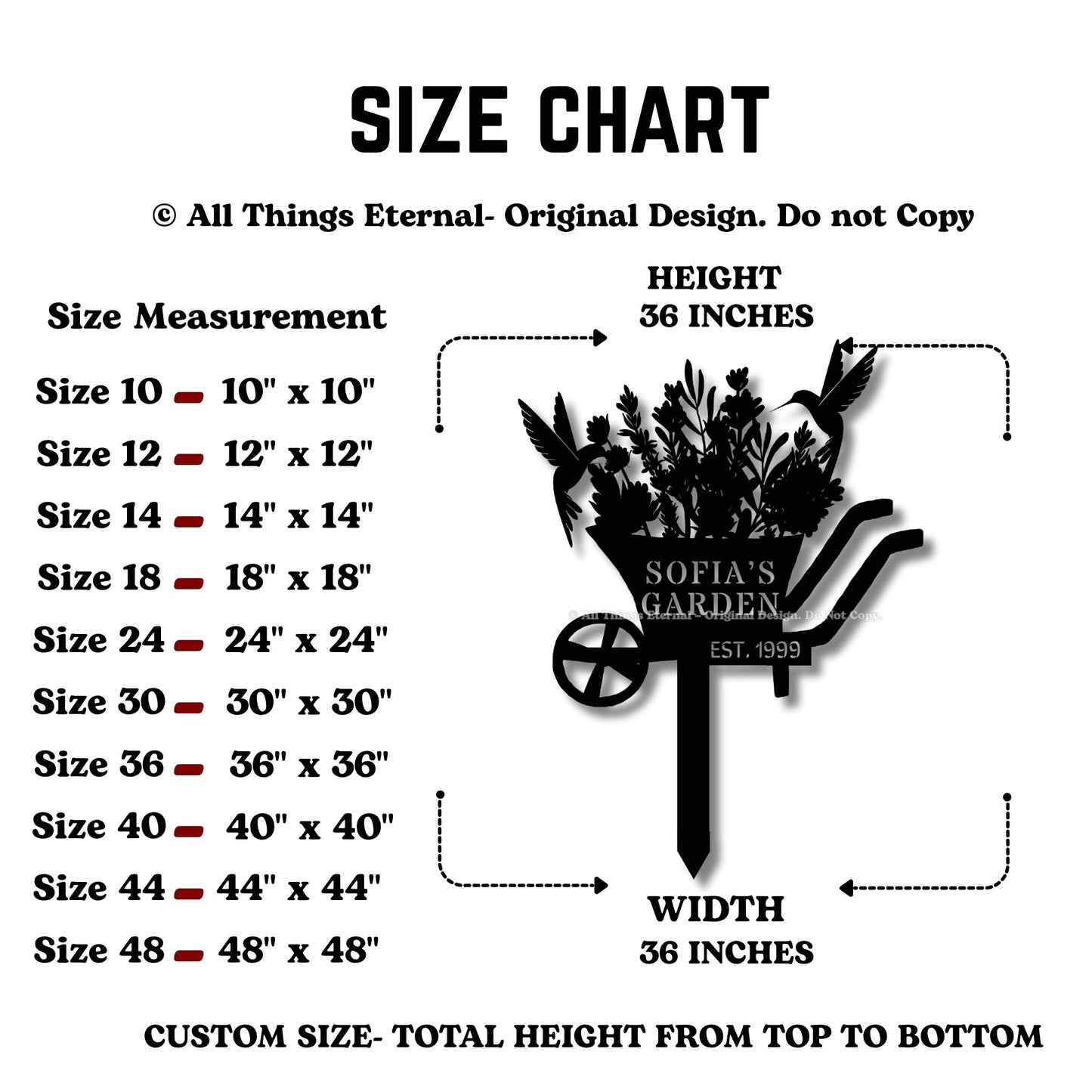 Personalized Bird & Flowers Garden Sign – Custom Metal Family Yard Stake
