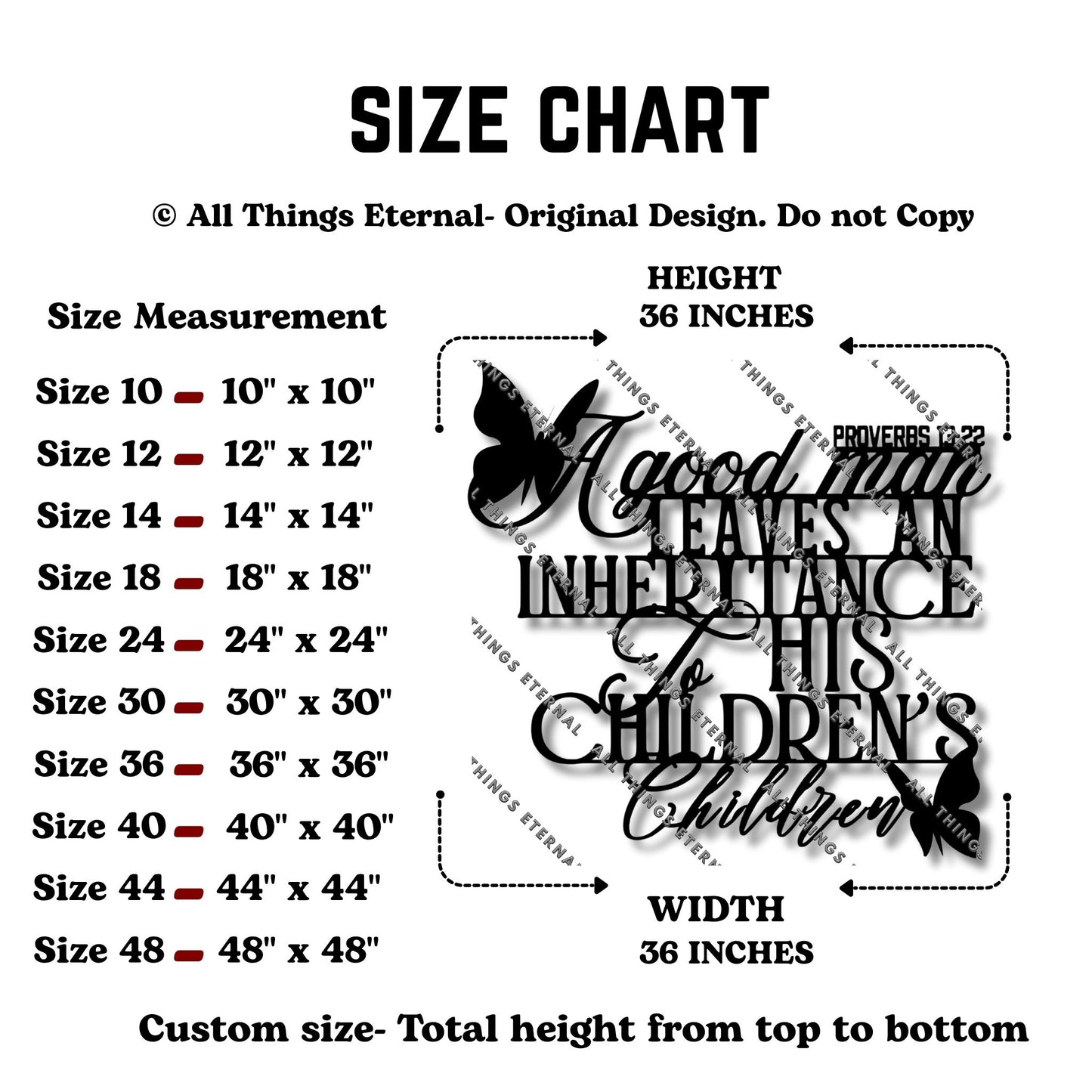 Proverbs 13:22 Metal Wall Art – Inspirational Christian Home Decor