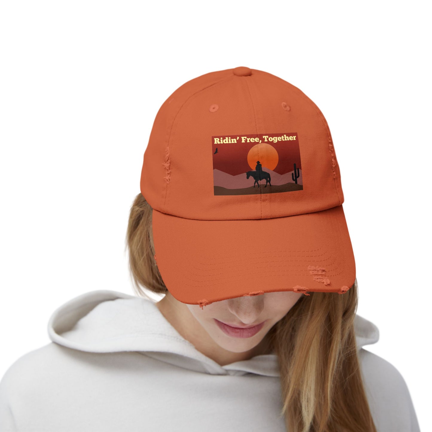 Ridin' Free Together Distressed Vintage Horse Cap