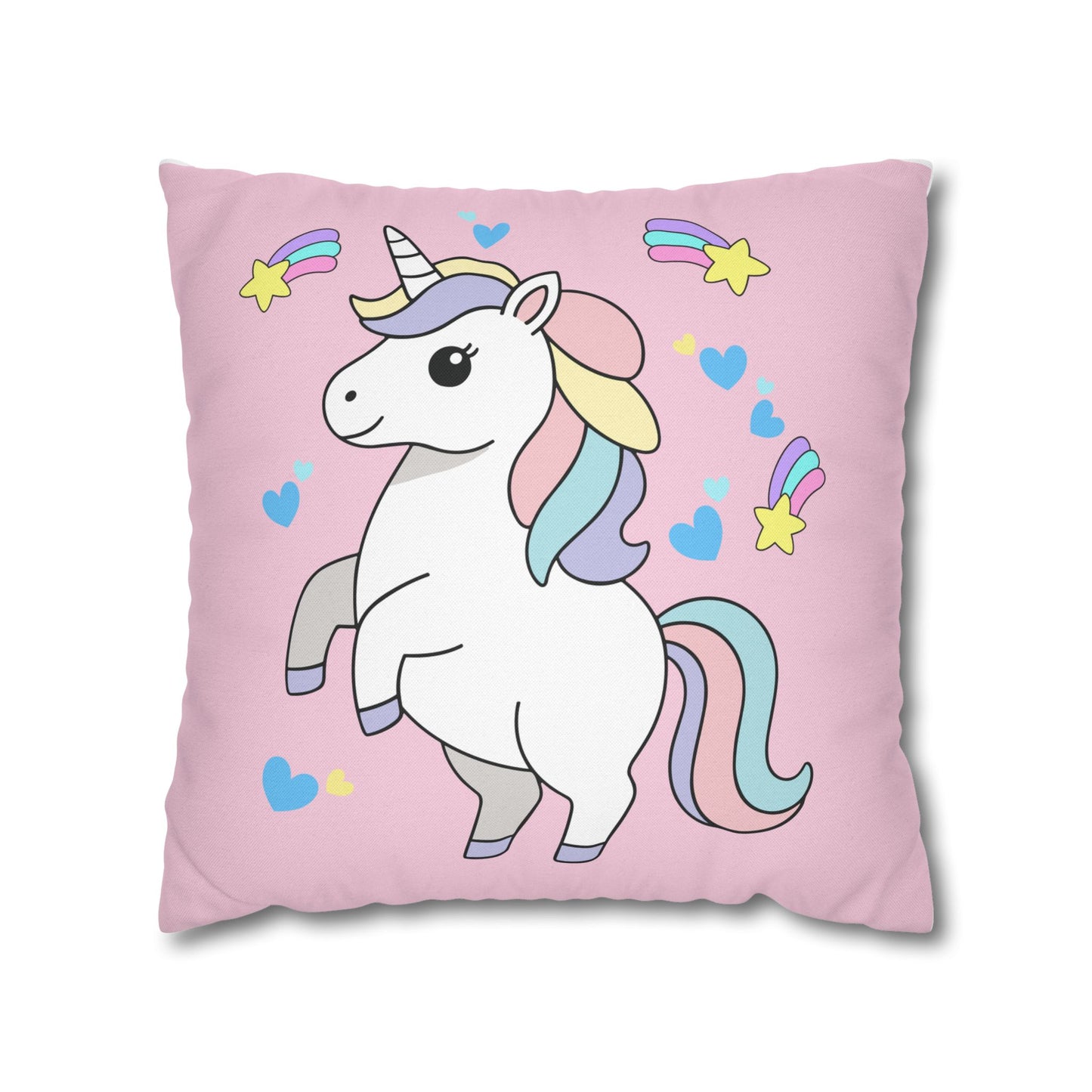 Prancing Magical Unicorn Pillow | Cute Rainbow Unicorn Throw Pillow