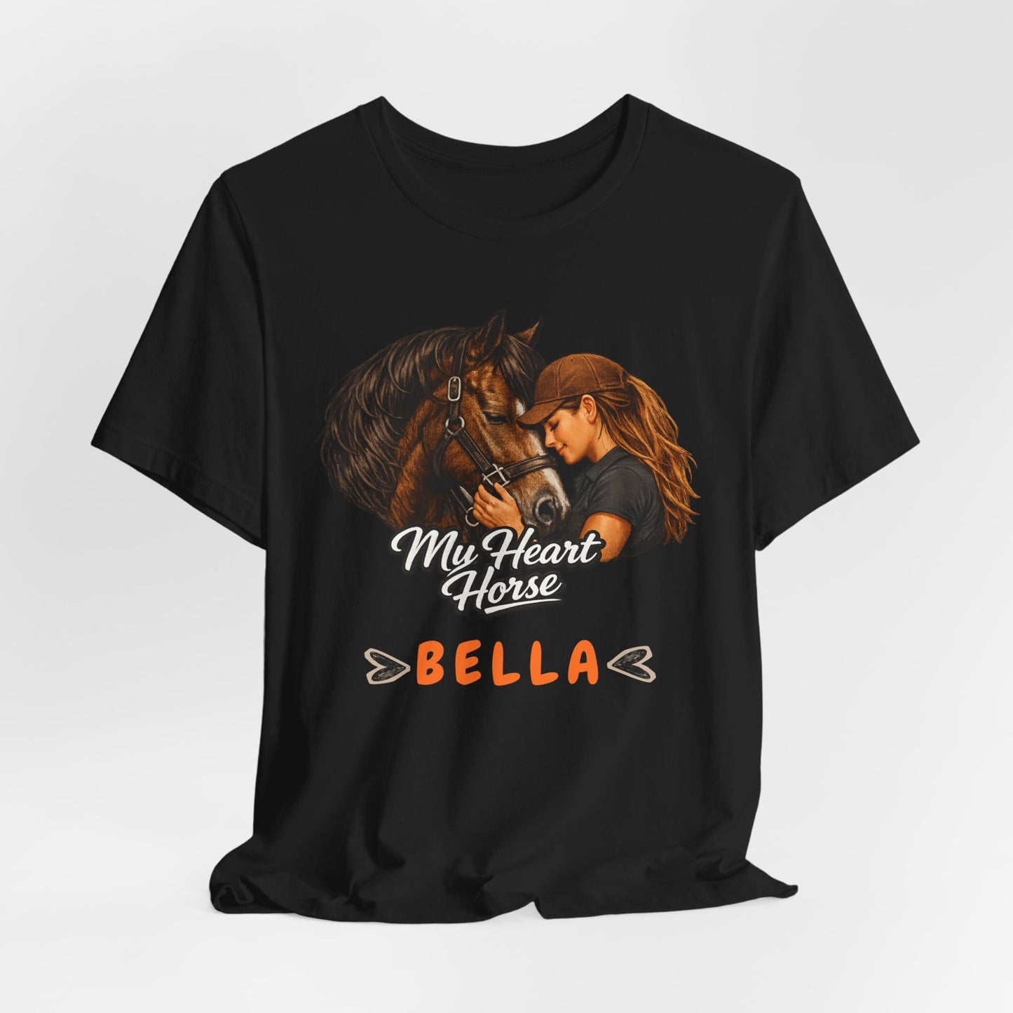 My Heart Horse Bella T-Shirt — Personalized Equestrian Tee
