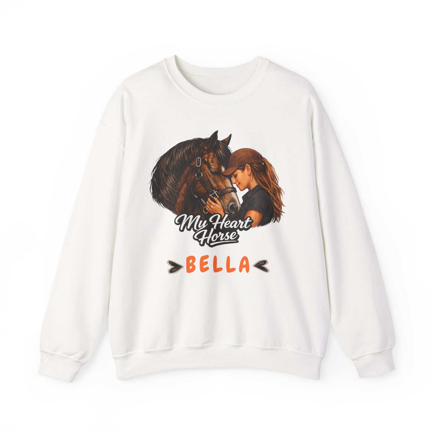 My Heart Horse Personalized Crewneck Sweatshirt for Women