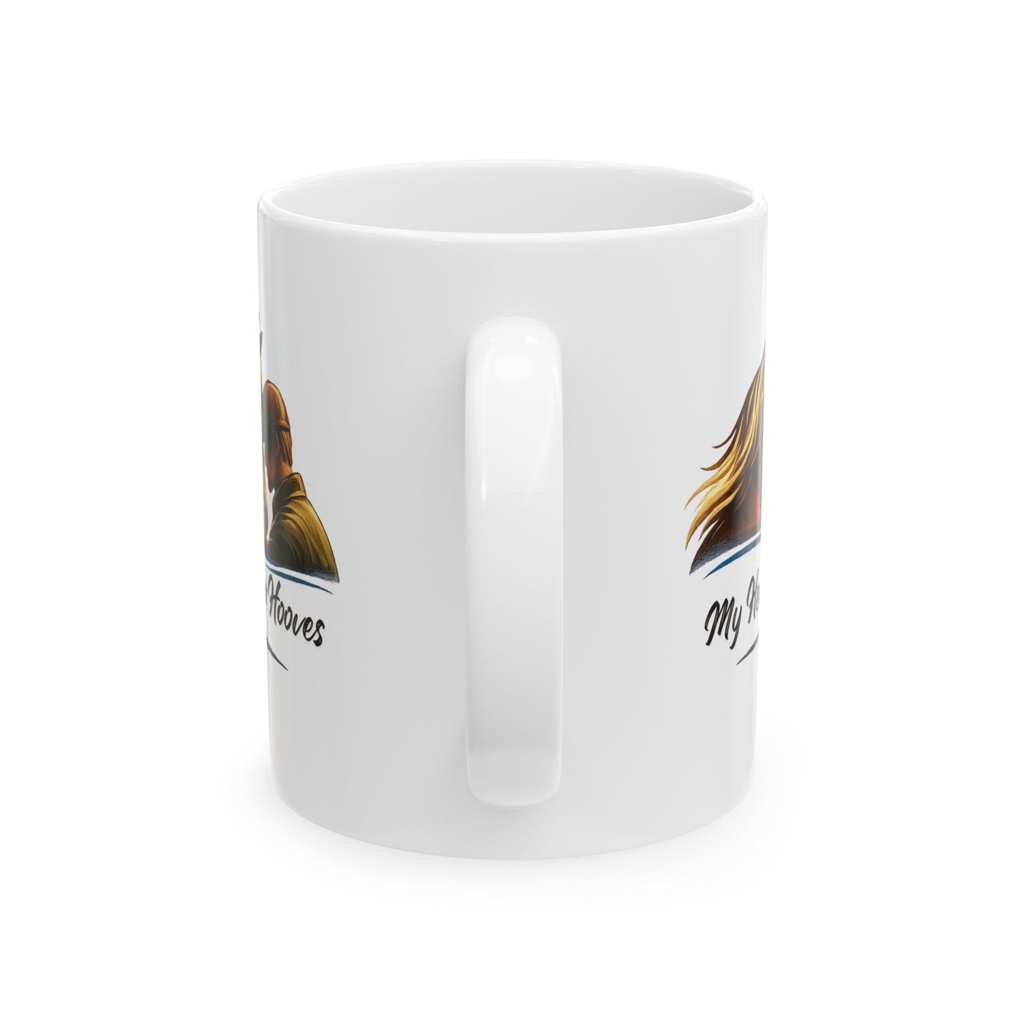 Personalized Horse Mug – My Heart Runs on Hooves Ceramic Coffee Cup