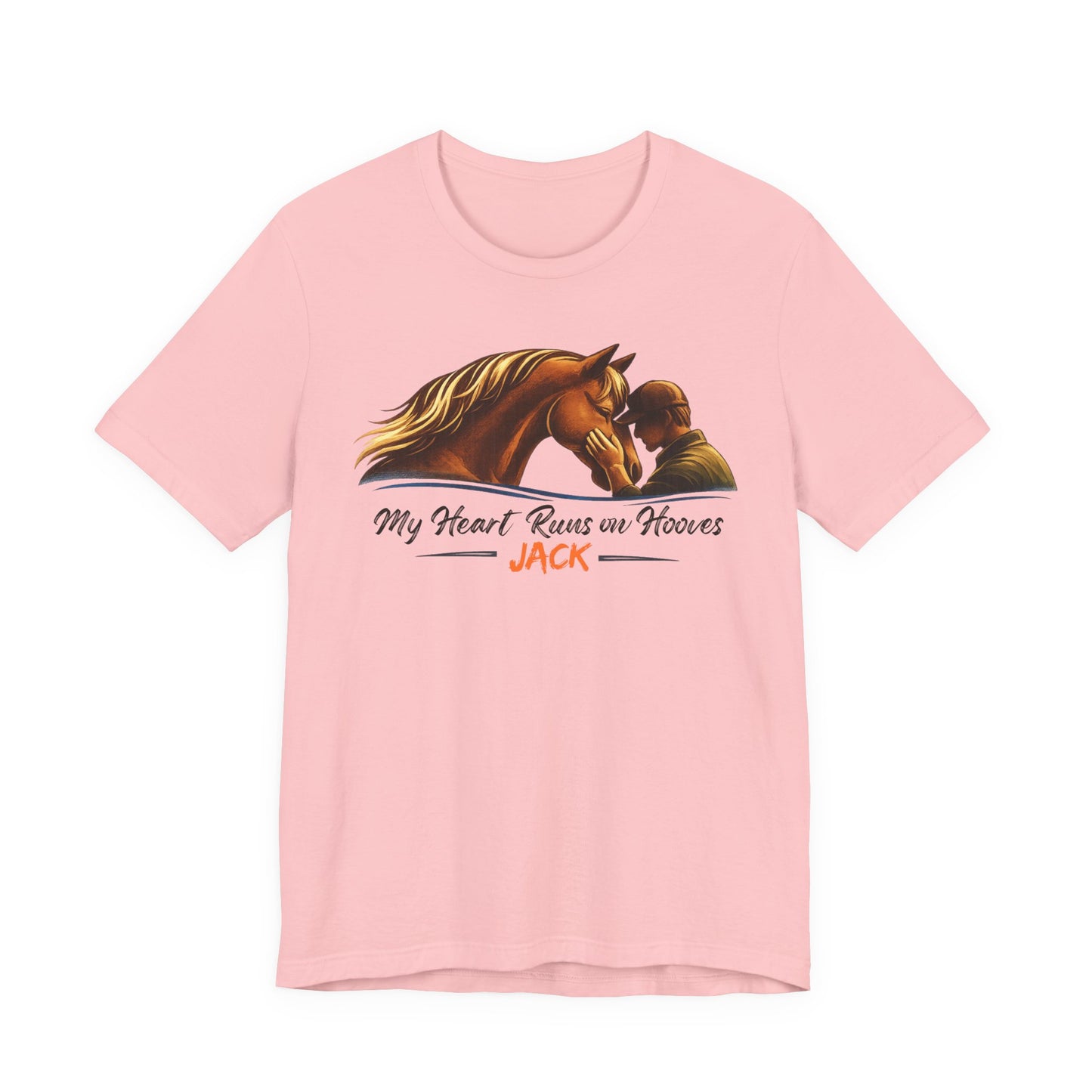 My Heart Runs on Hooves Personalized with Name Horse Lover T-Shirt