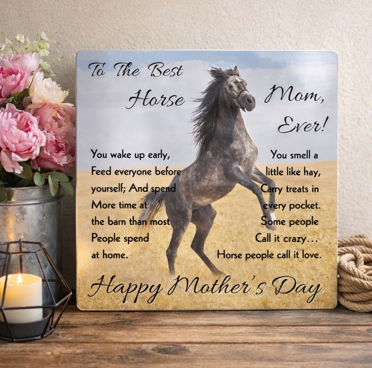To The Best Horse Mom Ever Metal Art Print – Mother's Day Gift for Horse Lovers