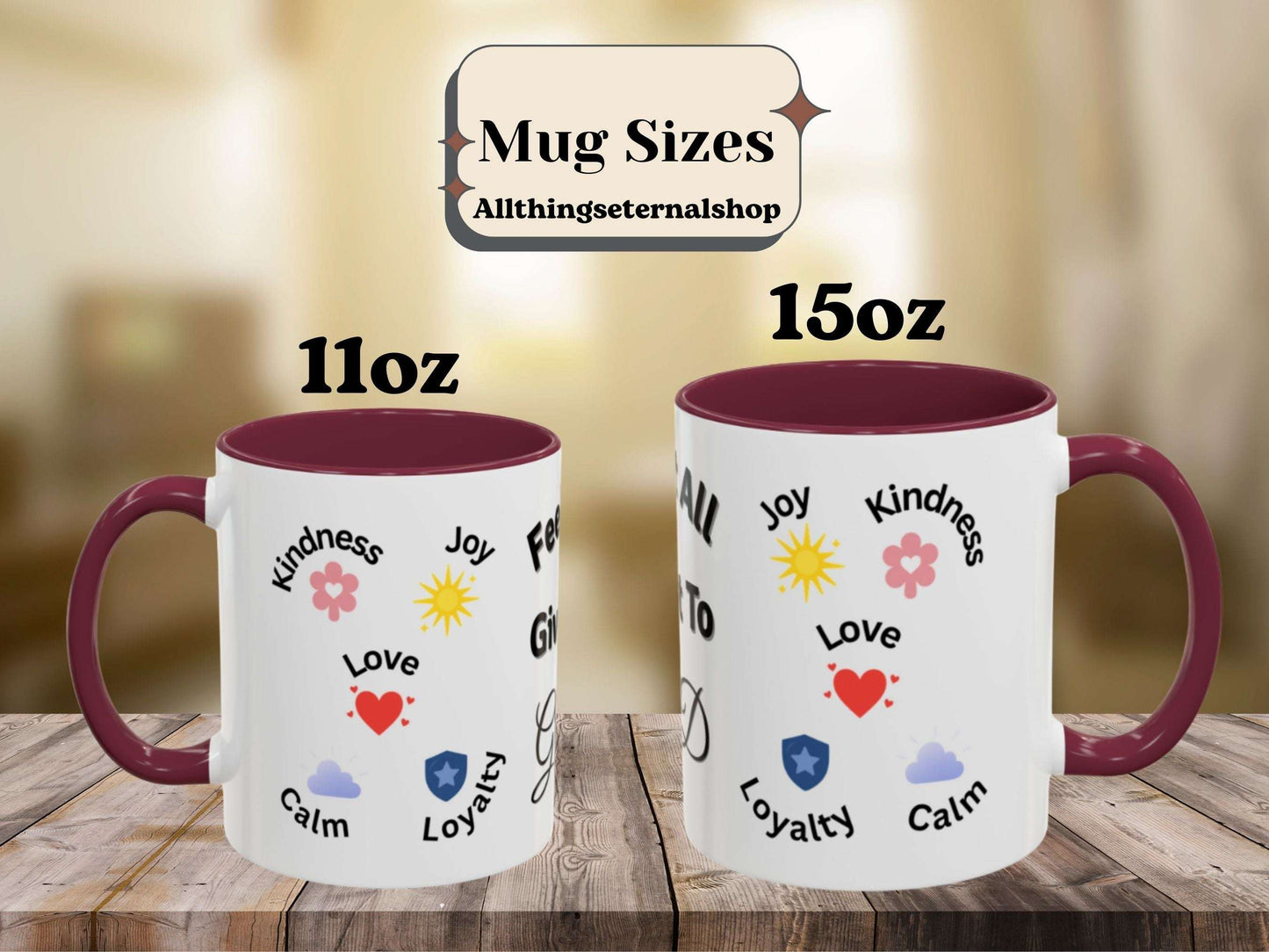 Two-Tone Coffee Mug with Uplifting Symbol – Inspirational Gift