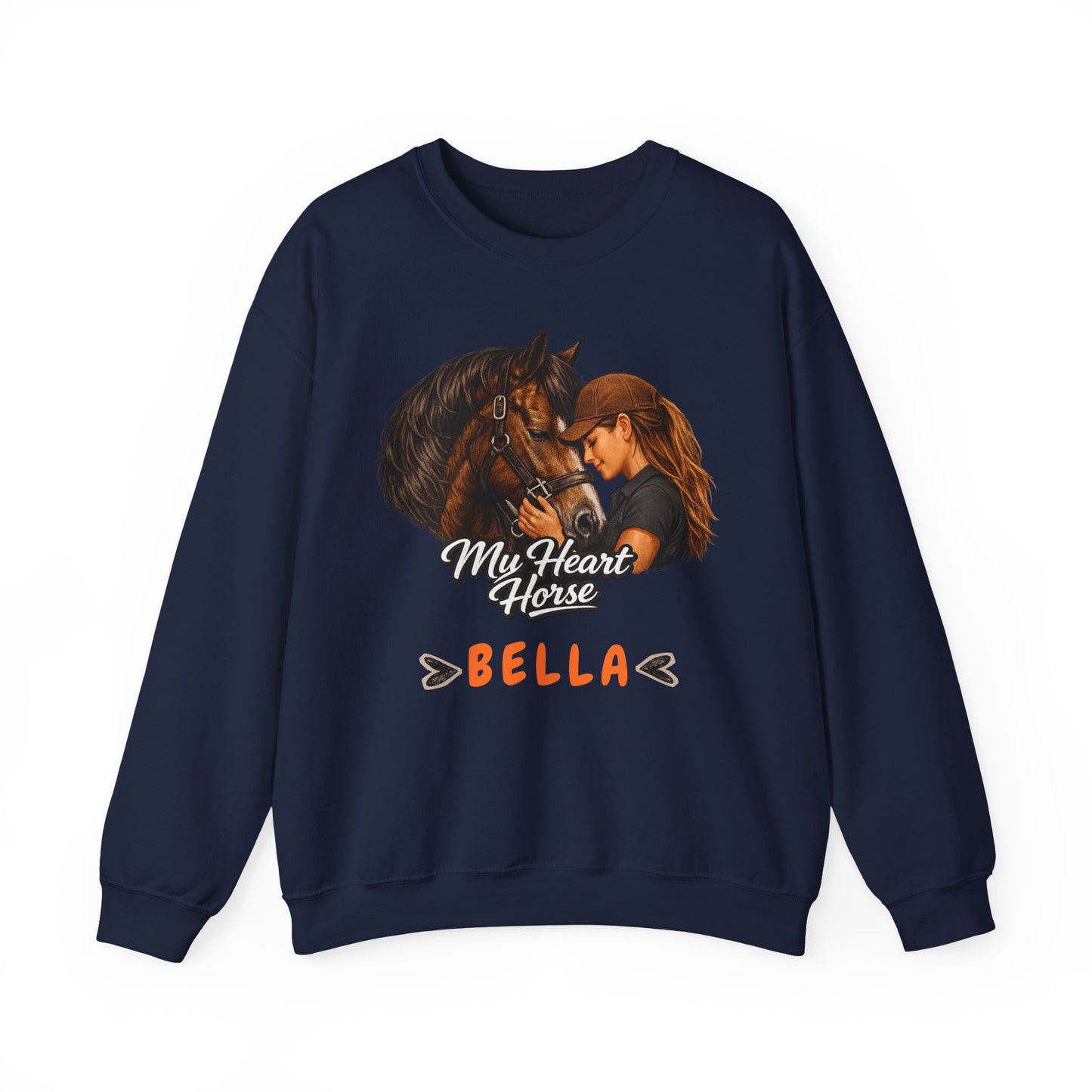 My Heart Horse Personalized Crewneck Sweatshirt for Women