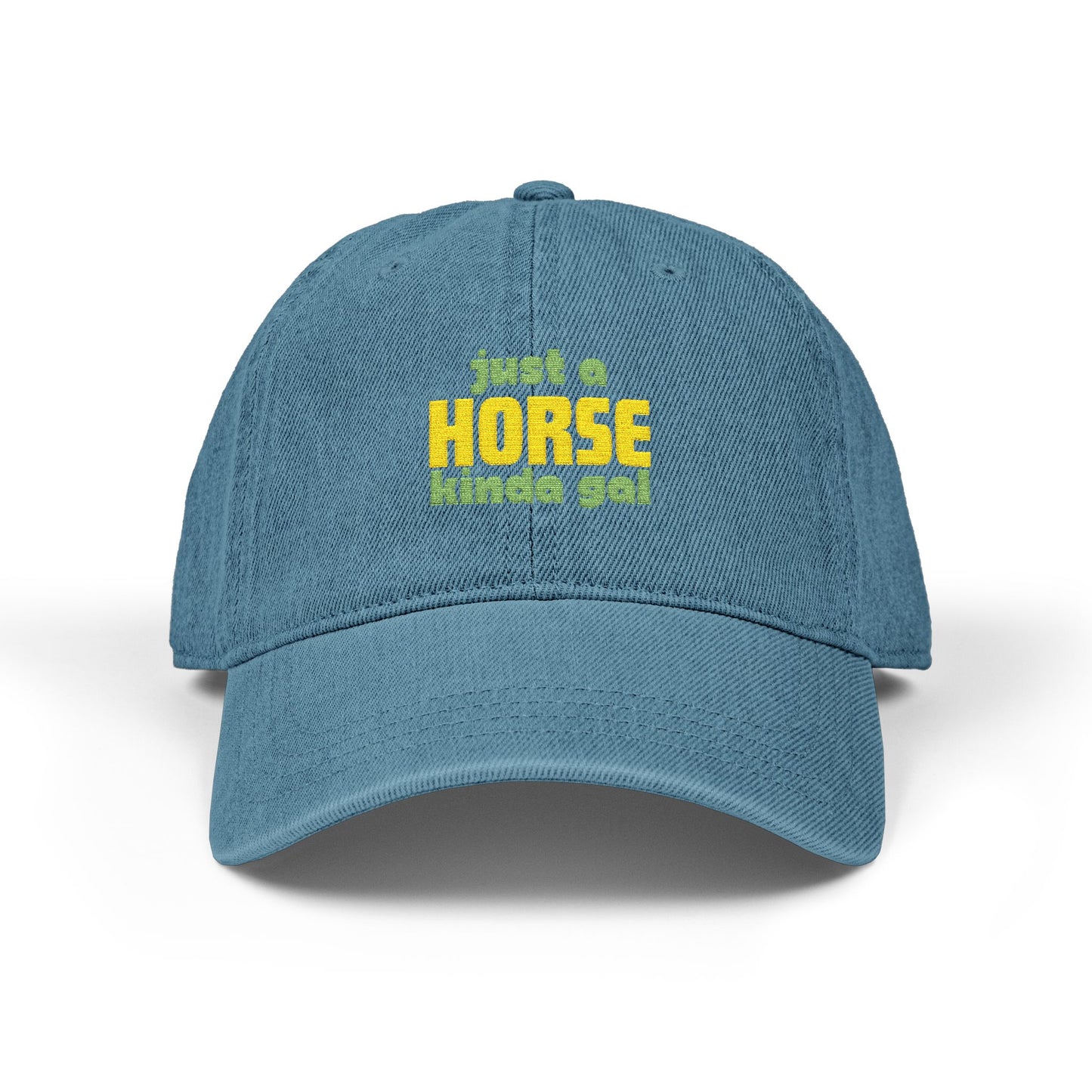 Just a Horse Kinda Gal Denim Hat — Embroidered Casual Baseball Cap for Horse Lovers