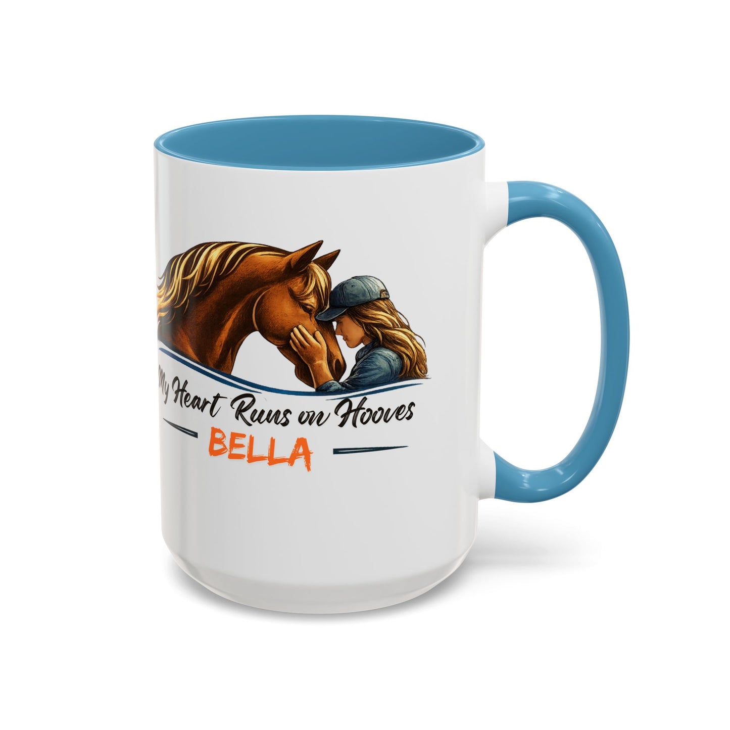 Personalized Two-Tone Horse Coffee Mug – My Heart Runs on Hooves