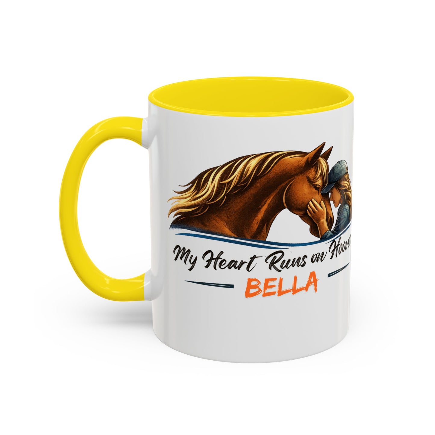 Personalized Two-Tone Horse Coffee Mug – My Heart Runs on Hooves