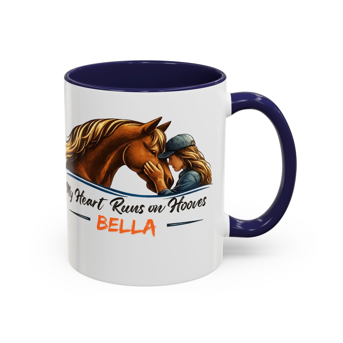 Personalized Two-Tone Horse Coffee Mug – My Heart Runs on Hooves