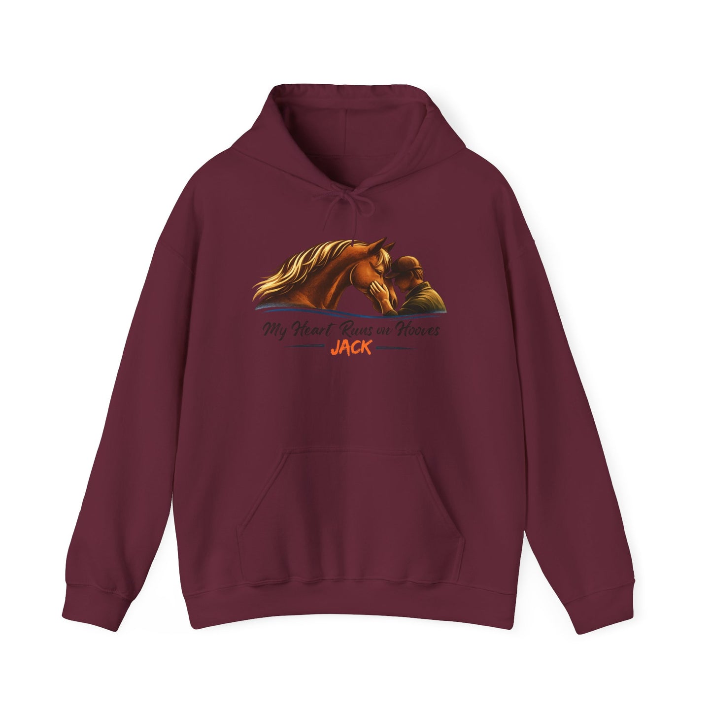 Personalized My Heart Runs on Hooves Hoodie for Men