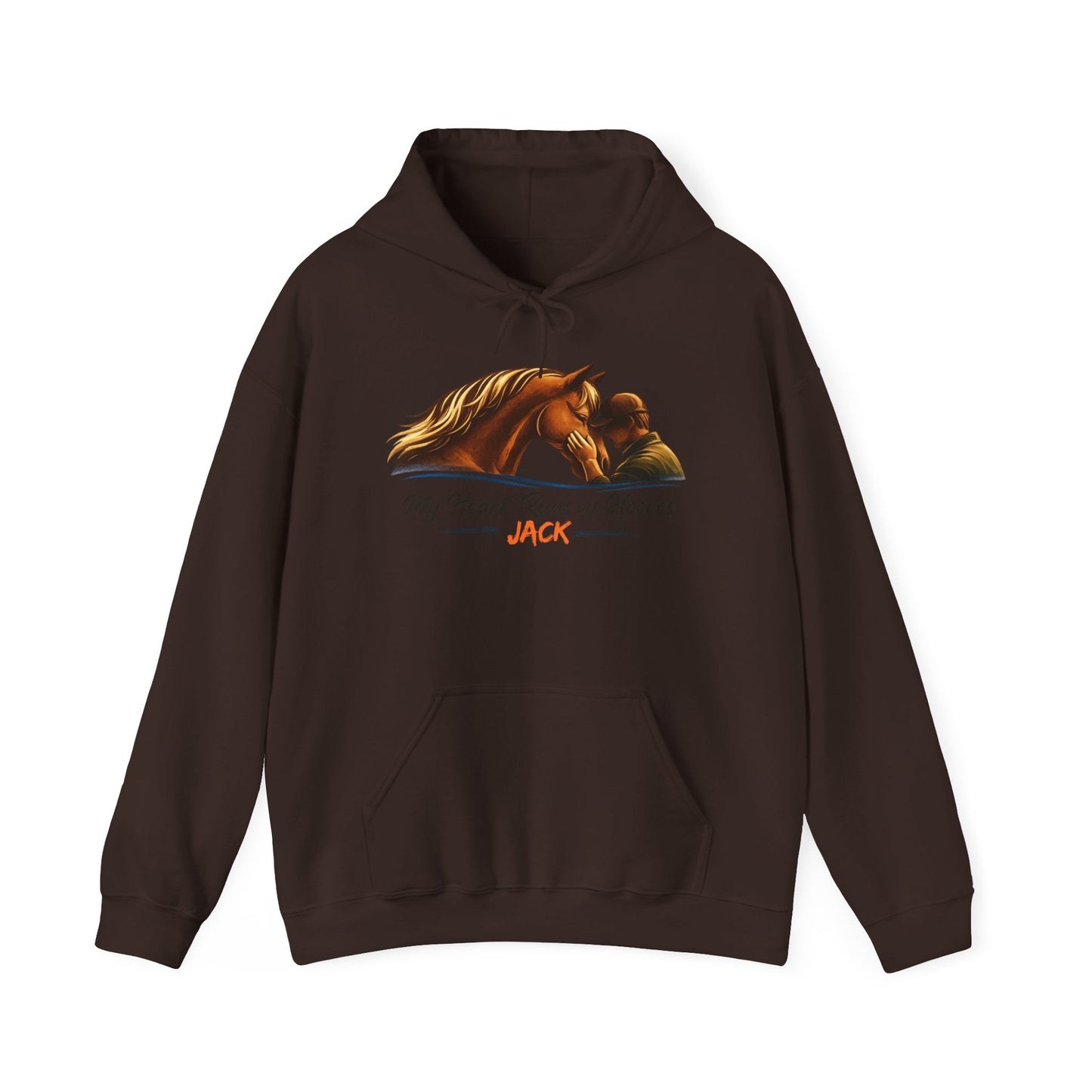 Personalized My Heart Runs on Hooves Hoodie for Men