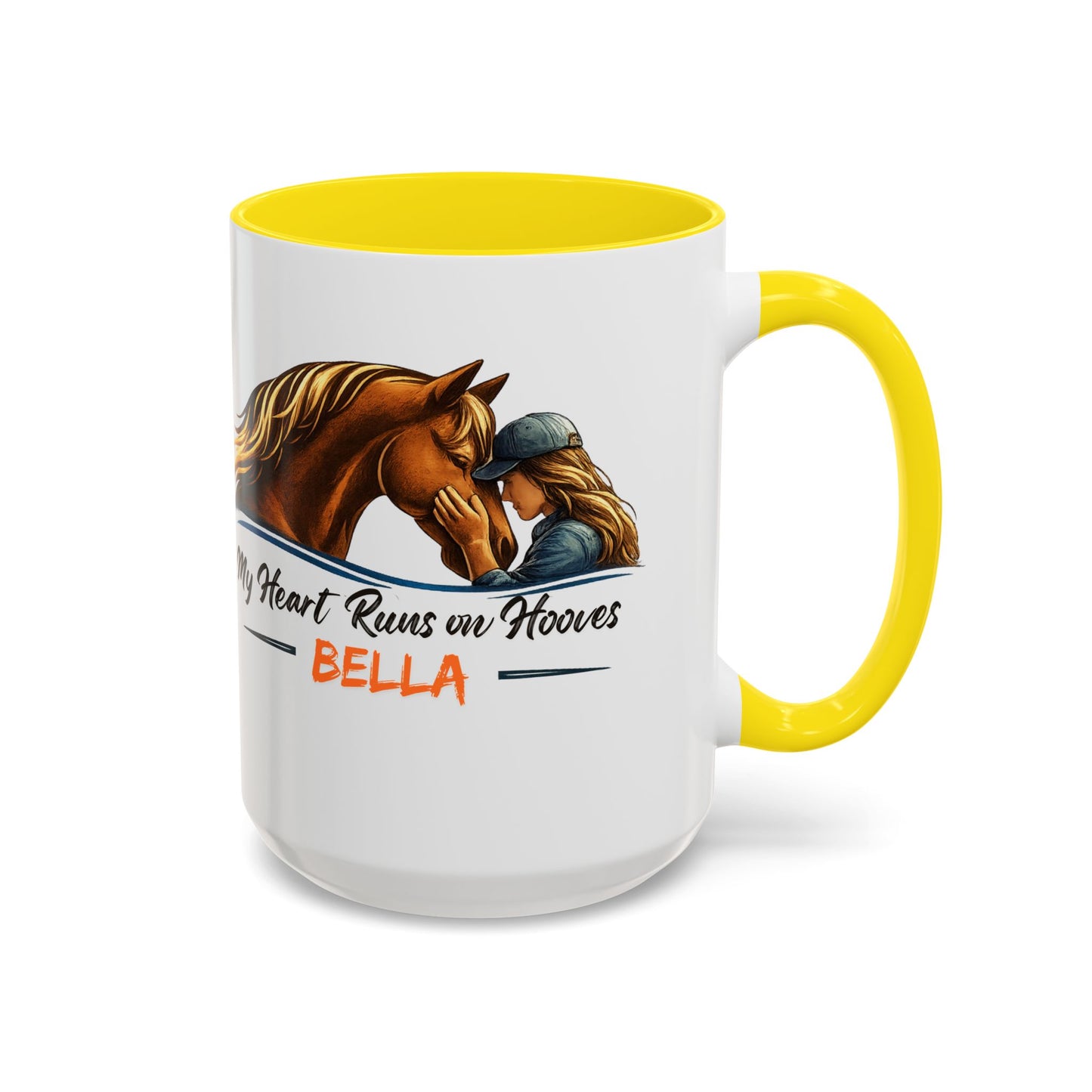 Personalized Two-Tone Horse Coffee Mug – My Heart Runs on Hooves