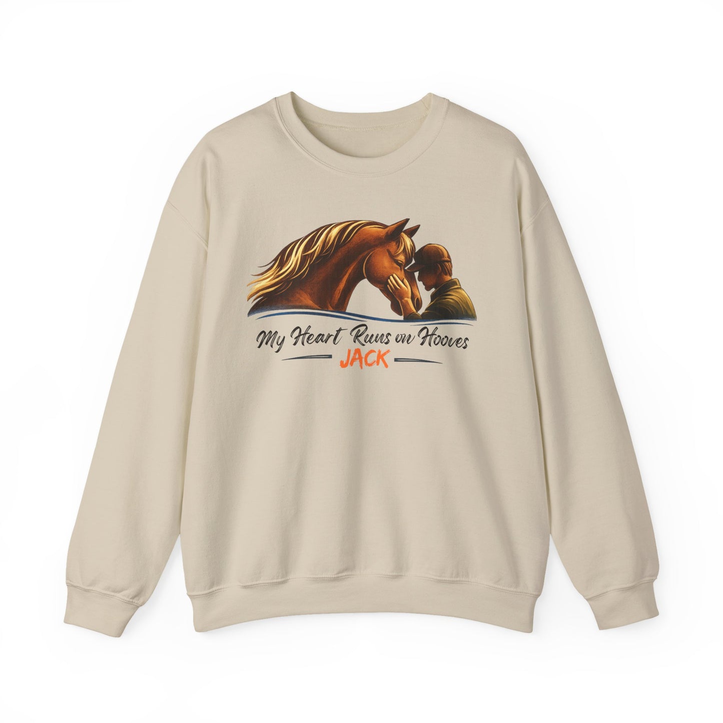 Personalized My Heart Runs on Hooves Sweatshirt for Men