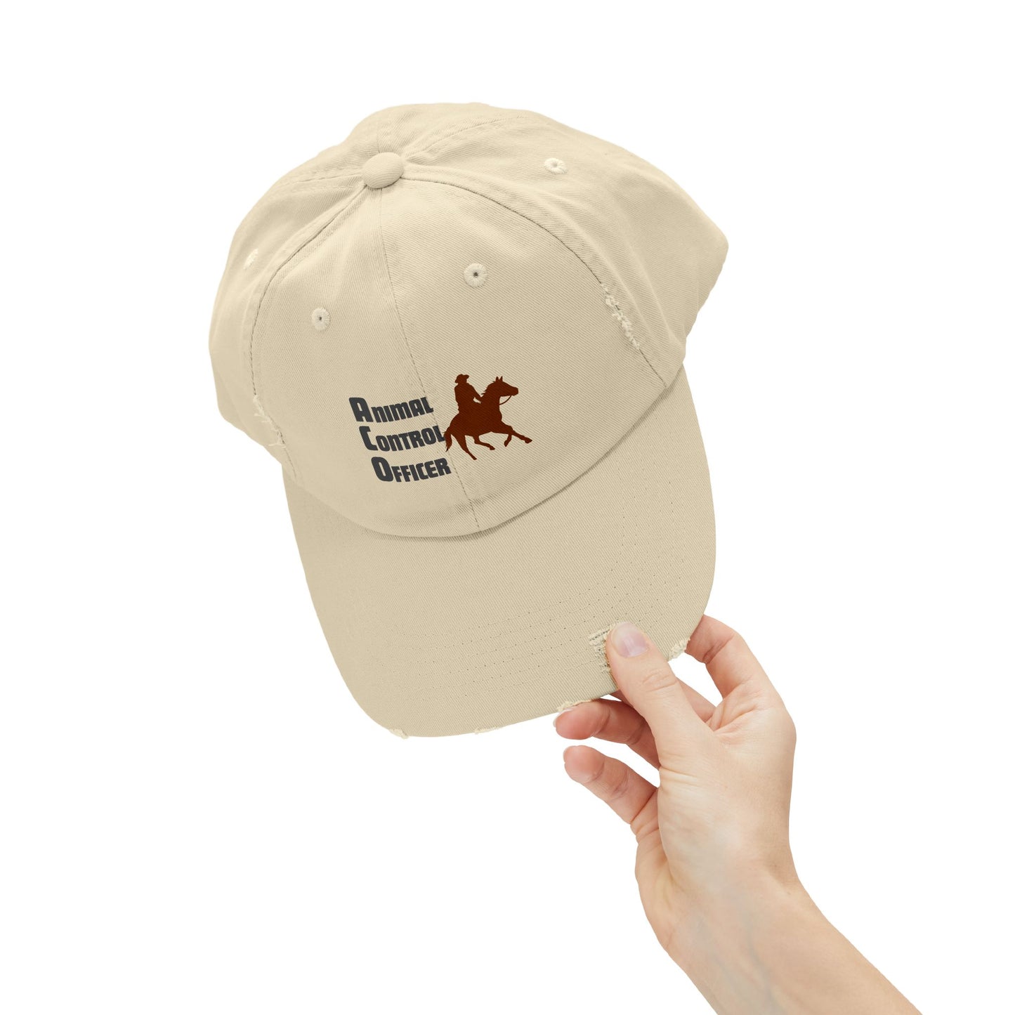 Animal Control Officer Distressed Cap — Cowboy & Horse Logo Hat