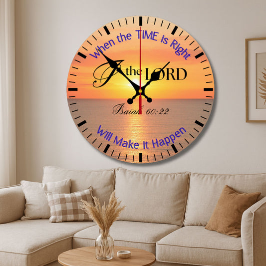 Christian Wall Clock – Isaiah 60:22 Scripture Sunrise Faith Decor