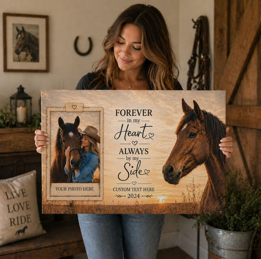 Personalized Horse Canvas Print Photo Gift for Horse Lovers