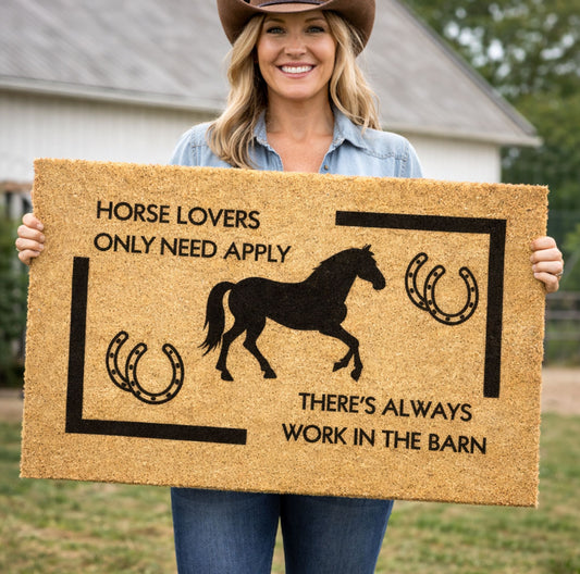 Unique Horse Welcome Doormat – Horse Lovers Only Barn Humor Decor