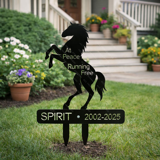 Personalized Horse Memorial Garden Stake – Custom Metal Yard Sign