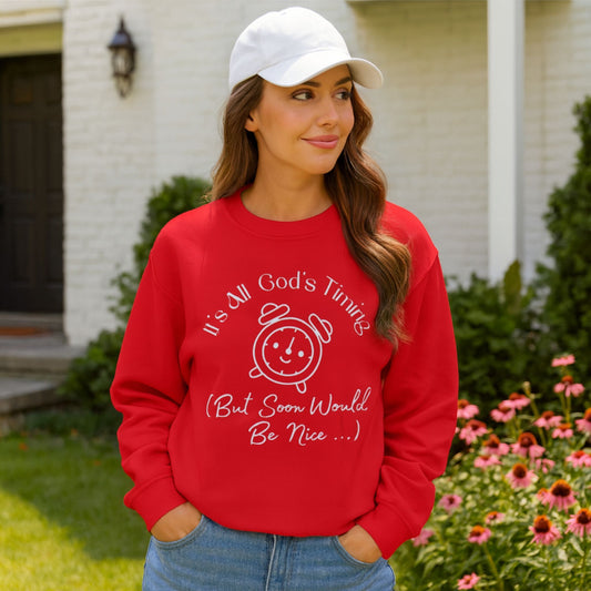 God’s Timing Sweatshirt | Faith-Inspired Unisex Christian Crewneck