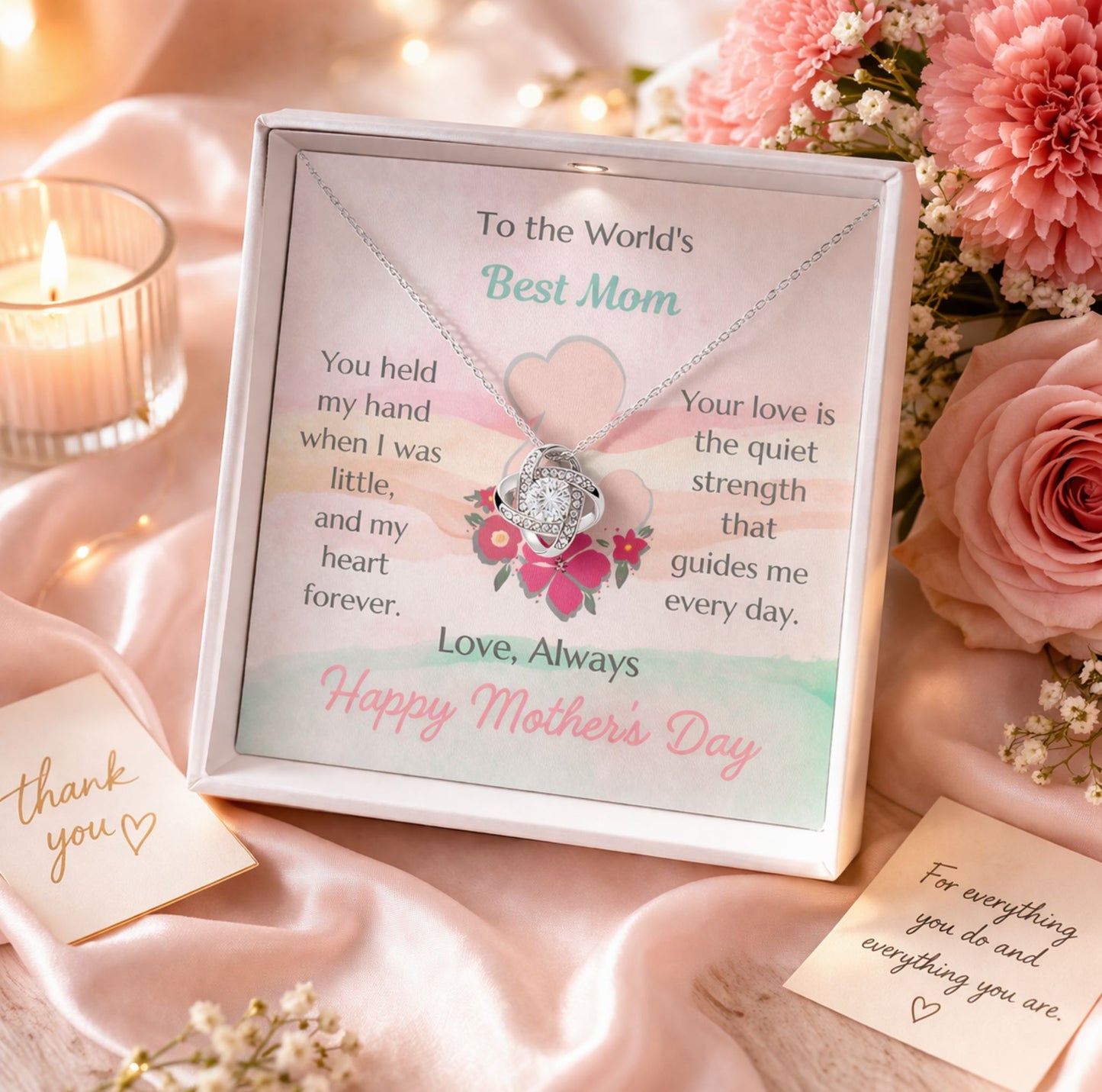 To The World's Best Mom Love Knot Necklace – Mother's Day Gift