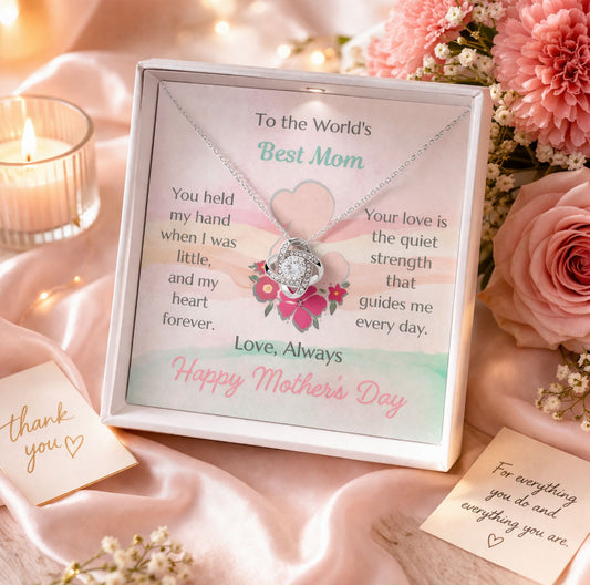 To The World's Best Mom Love Knot Necklace – Mother's Day Gift