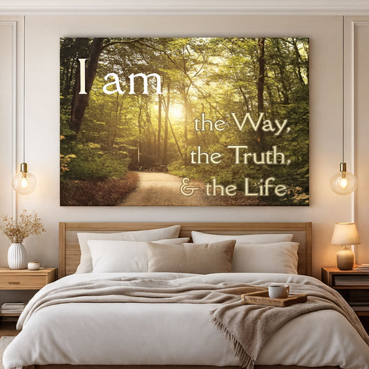 I Am the Way Truth & Life Christian Christmas Canvas | Faith Wall Art