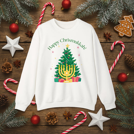 Happy Chrismukkah Unisex Sweatshirt | Interfaith Holiday Sweater