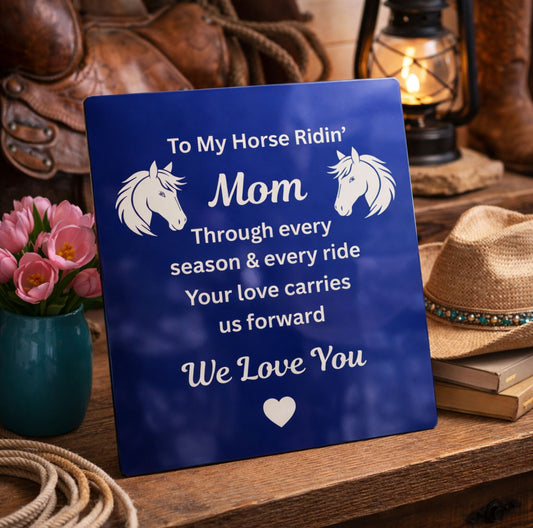To My Horse Ridin' Mom High Gloss Metal Prints – Mother's Day Gift for Horse Lover Mom