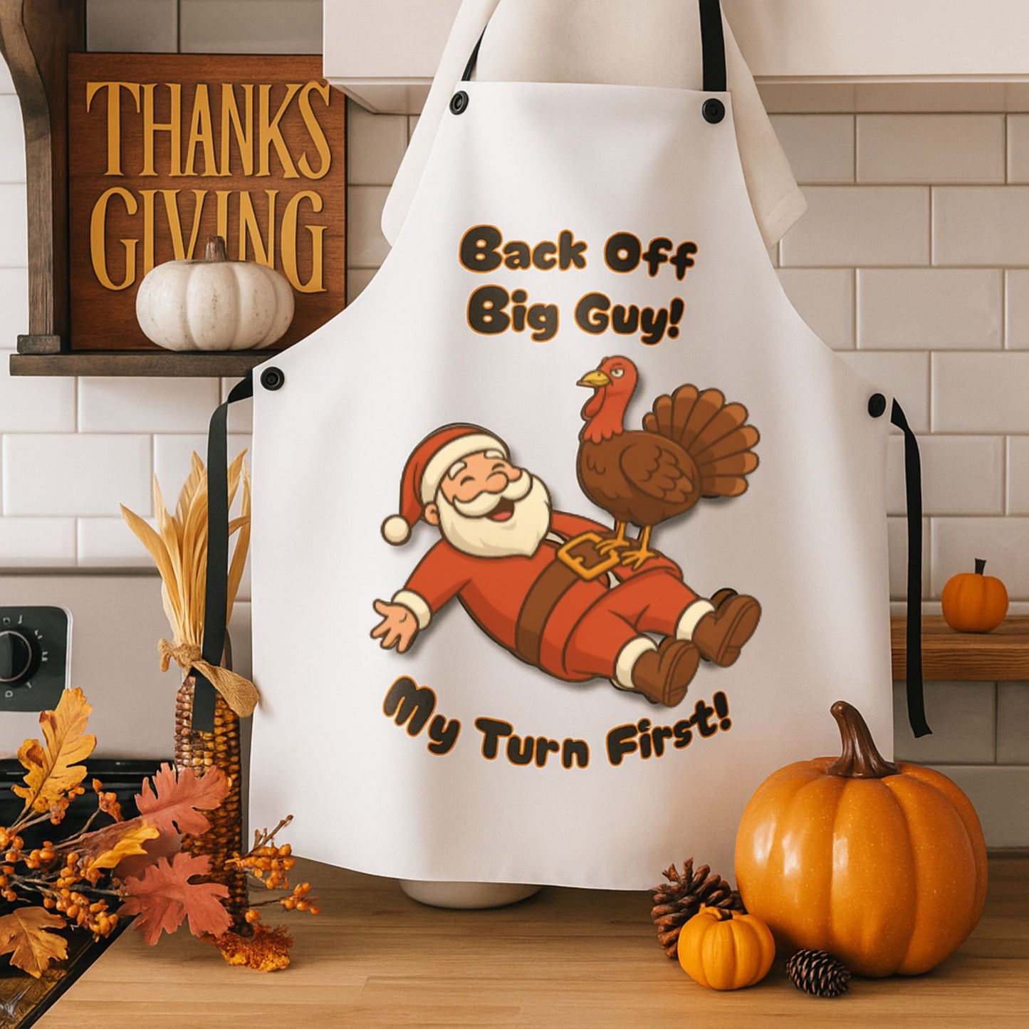 Back Off Big Guy Apron | Funny Cooking Apron | Thanksgiving Gifts